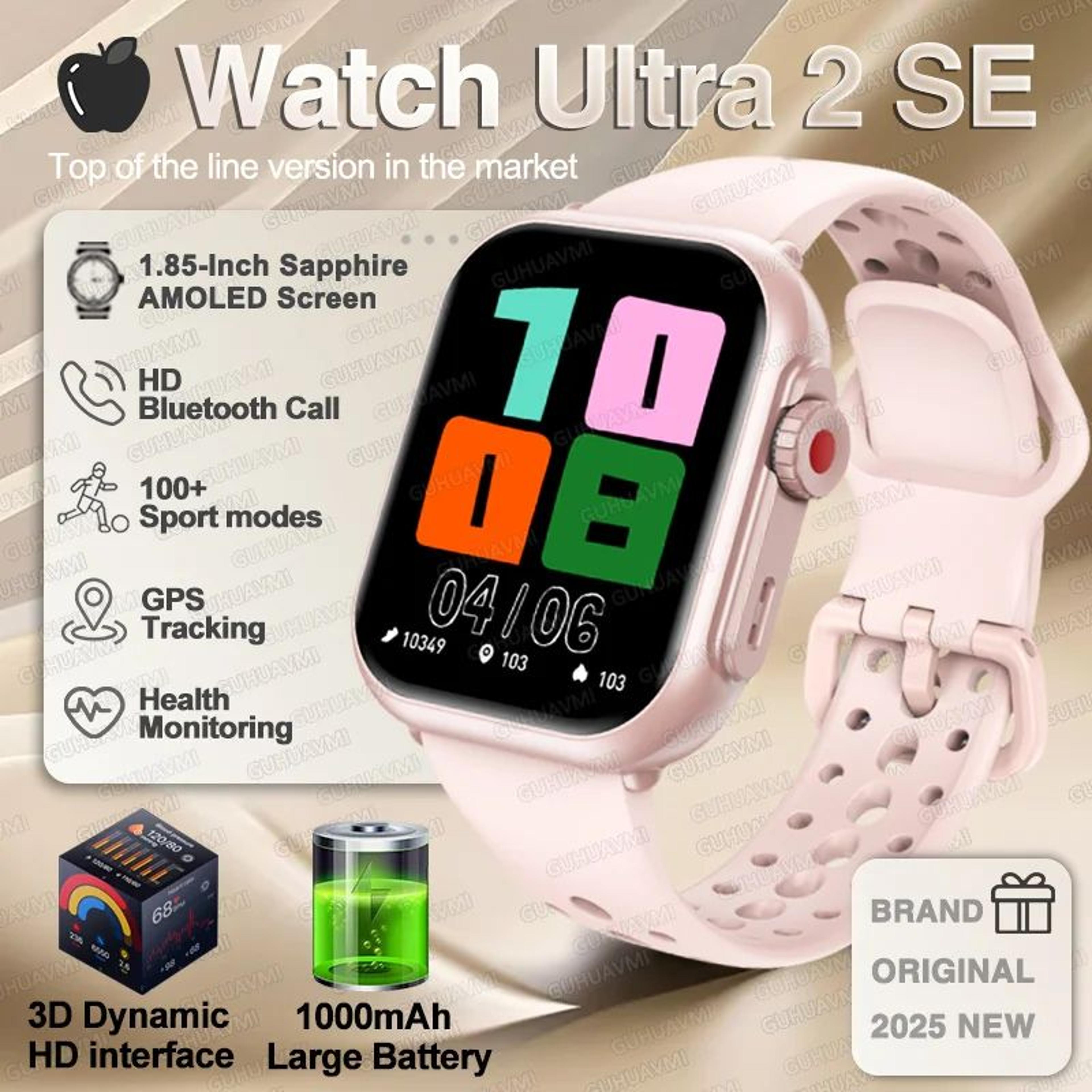Ultra 2 SE AMOLED Smart Watch  GPS Bluetooth Call Waterproof Fitness Tracker For Men  Women 16