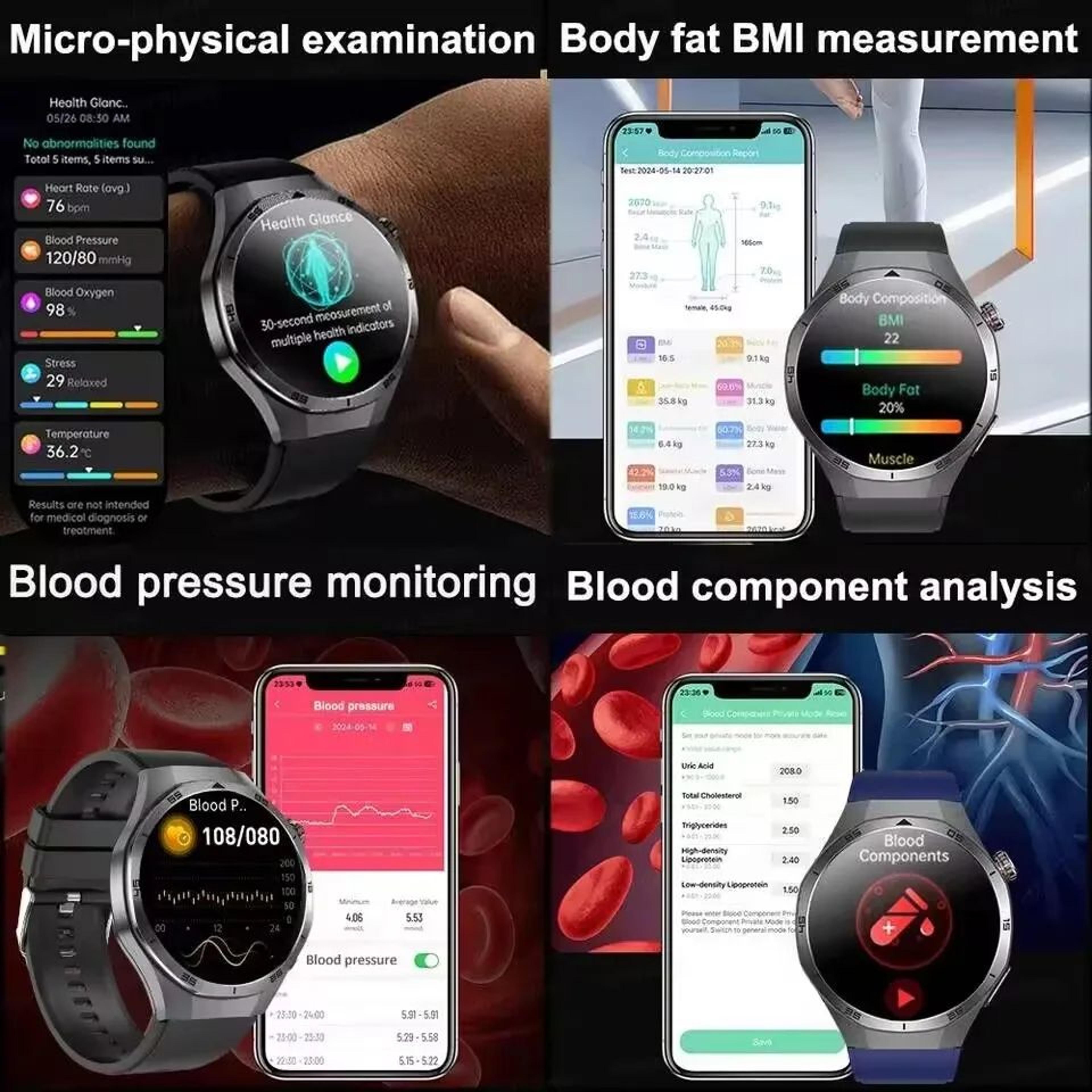 2025 ECG Health Smart Watch  AMOLED Bluetooth Call Fitness Tracker With NFC  Wellness Monitoring 4