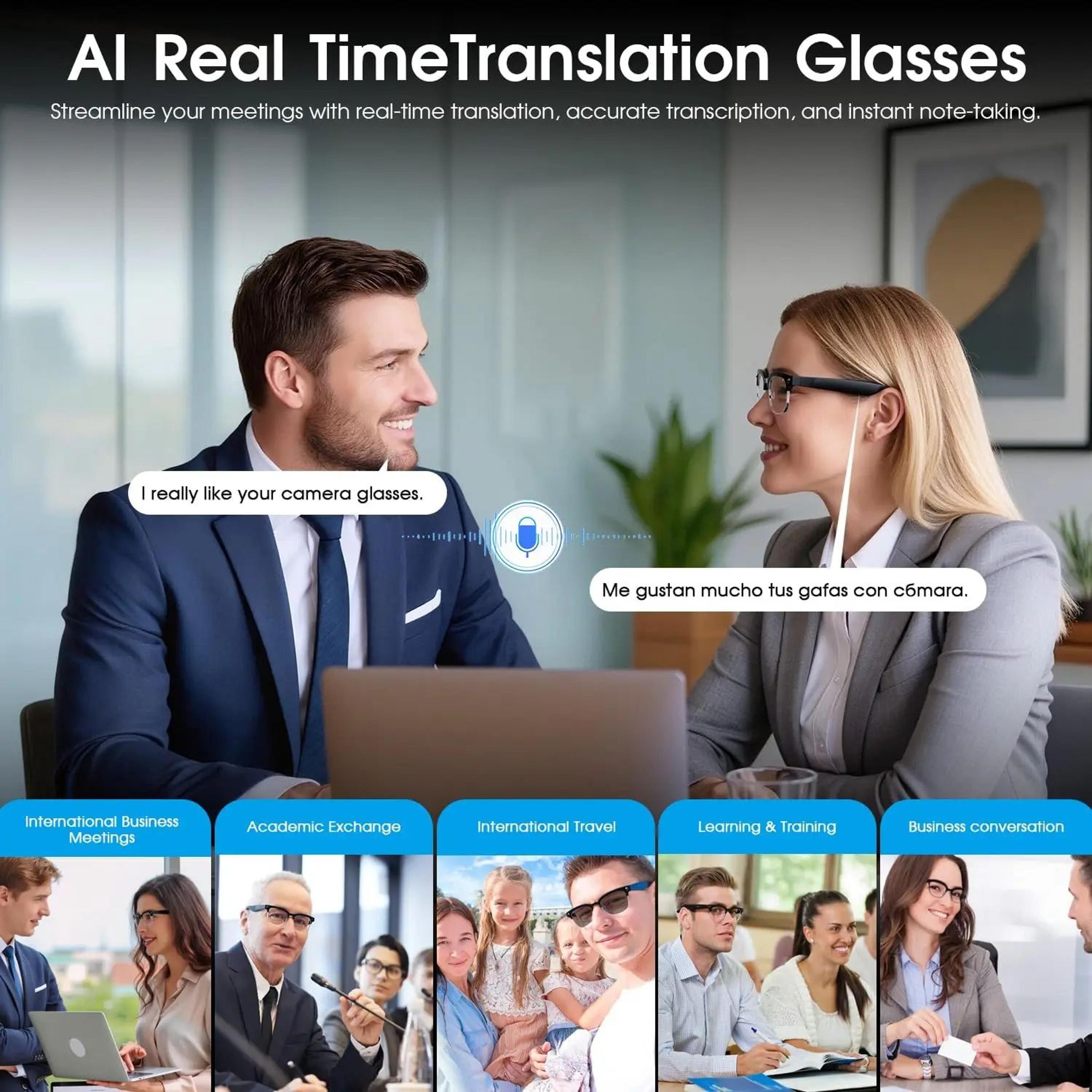 2026 AI Smart Glasses  4K Camera Bluetooth Call Sunglasses With Voice Translation 5