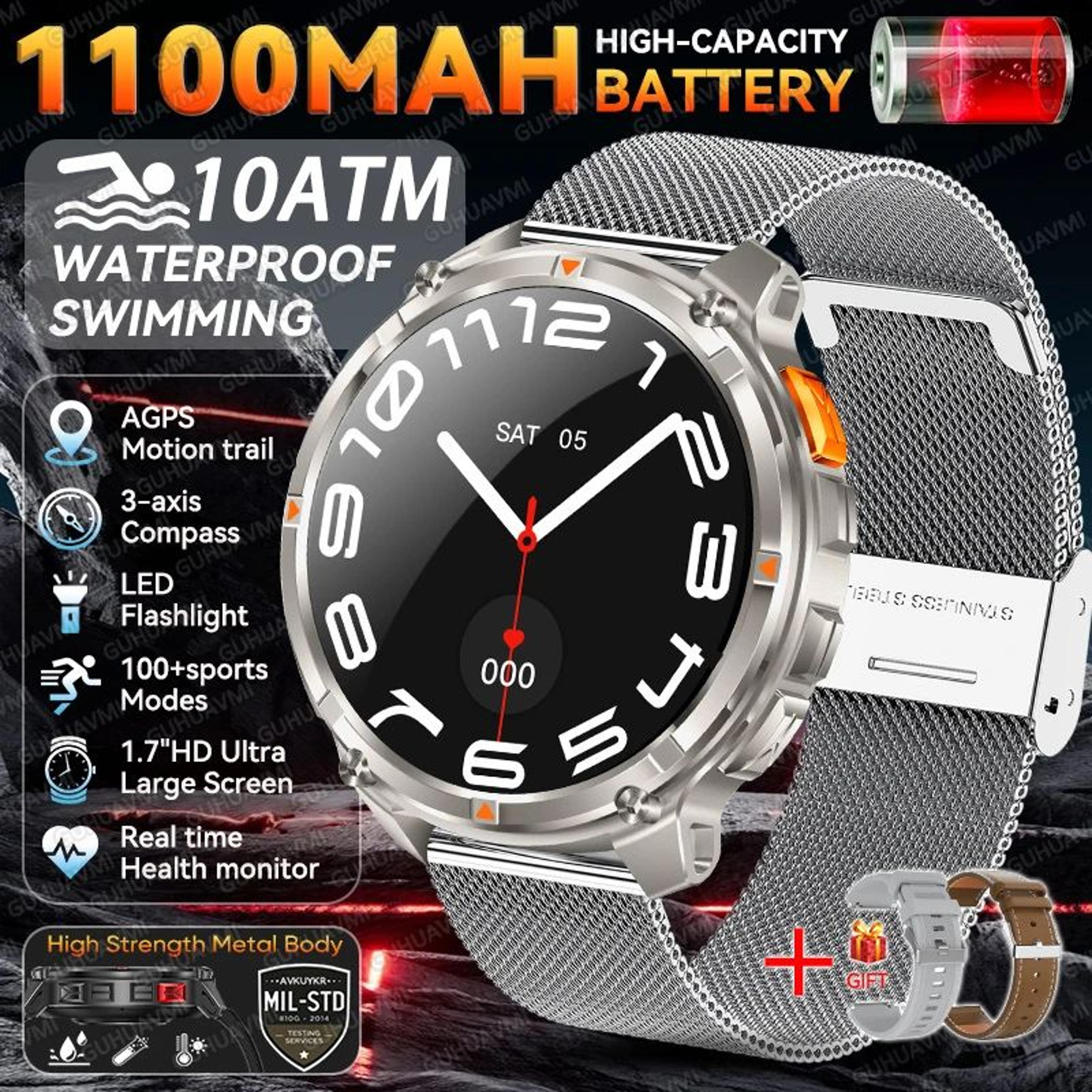 2026 TRex 3 Pro GPS Smart Watch  AMOLED Military Waterproof Fitness Tracker With Bluetooth Call 16