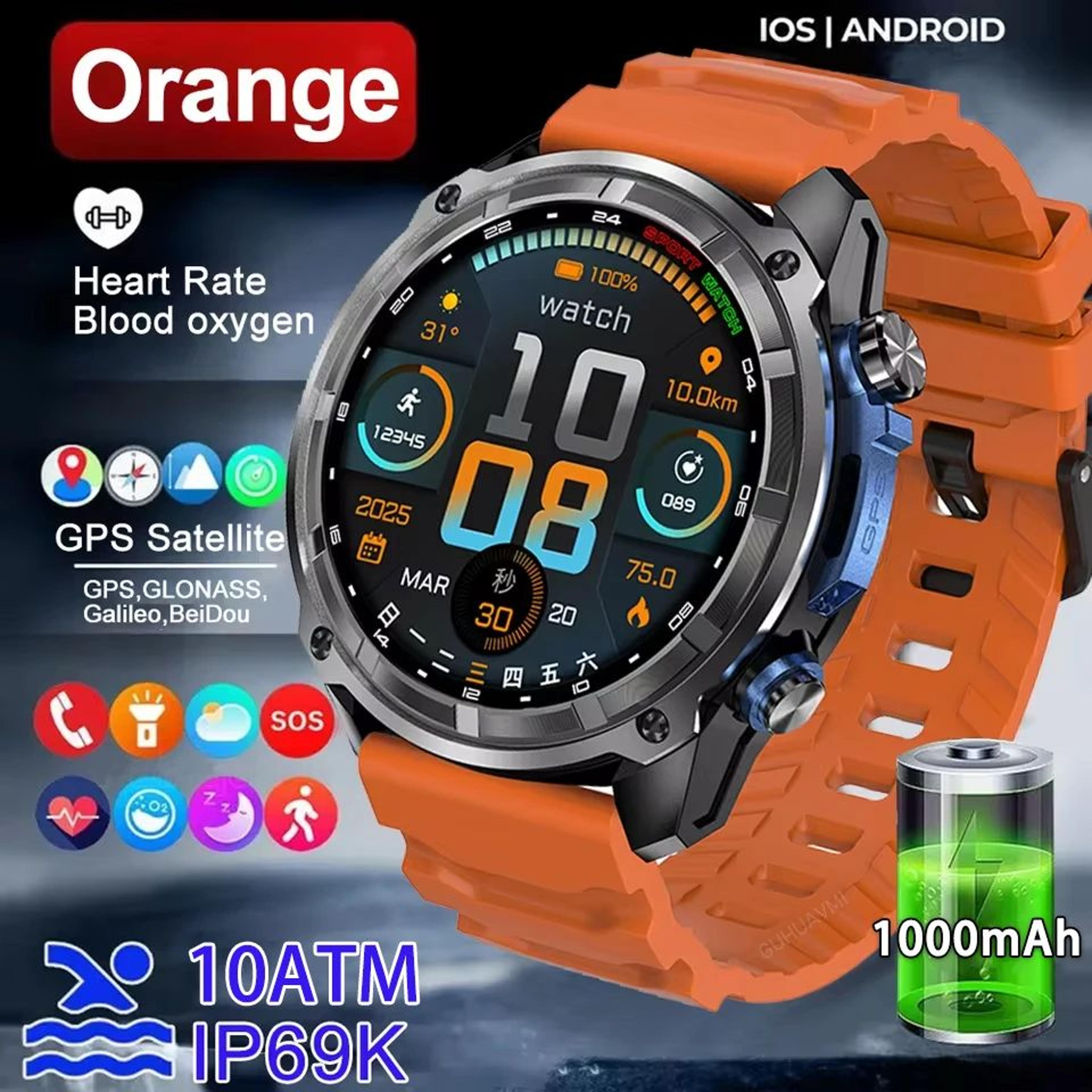 2026 GPS Offline Map Smart Watch  AMOLED Military Waterproof Fitness Tracker With Bluetooth Call 8