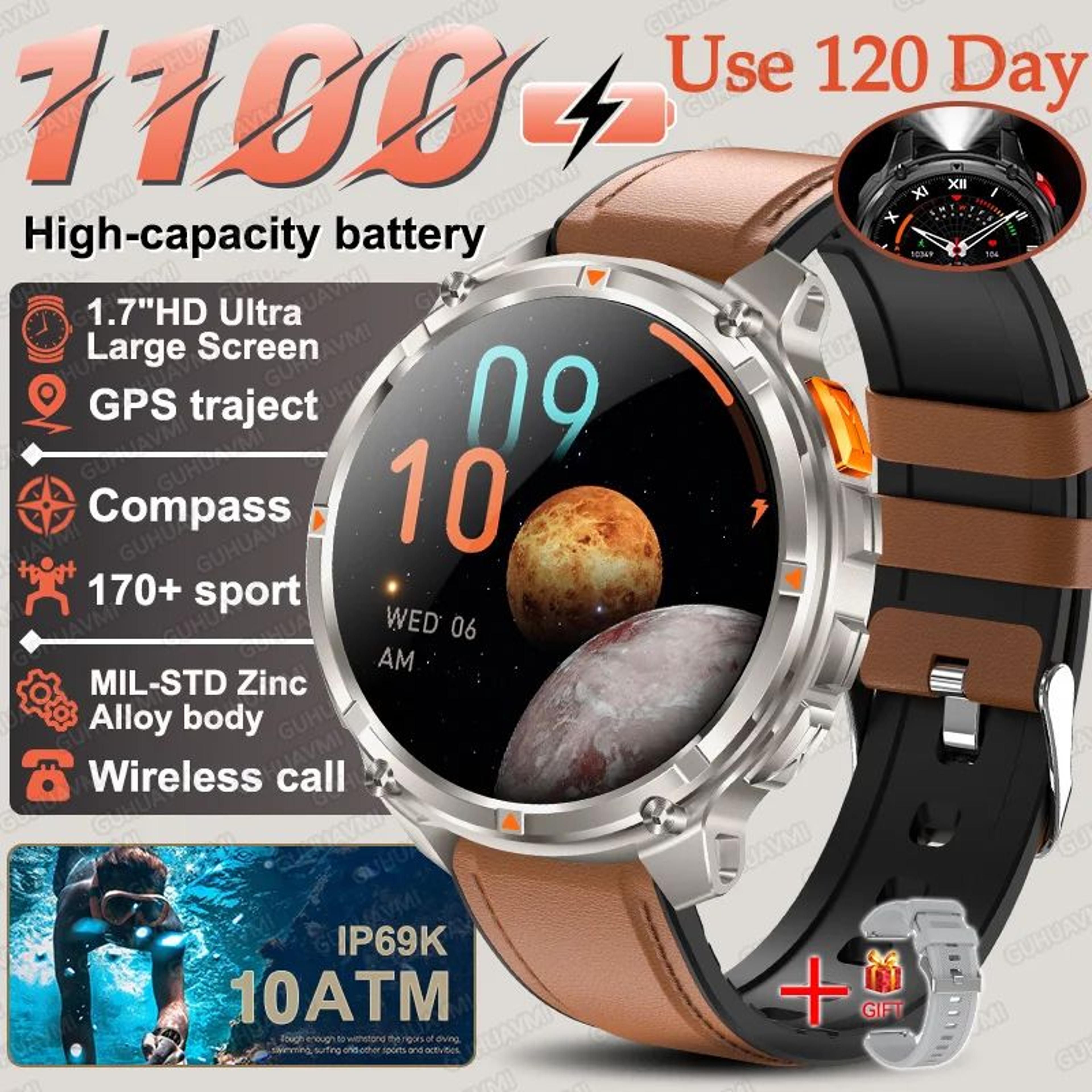 2026 TRex3 Pro Military GPS Smart Watch  1100mAh Rugged AMOLED Fitness Tracker With Bluetooth Call 13