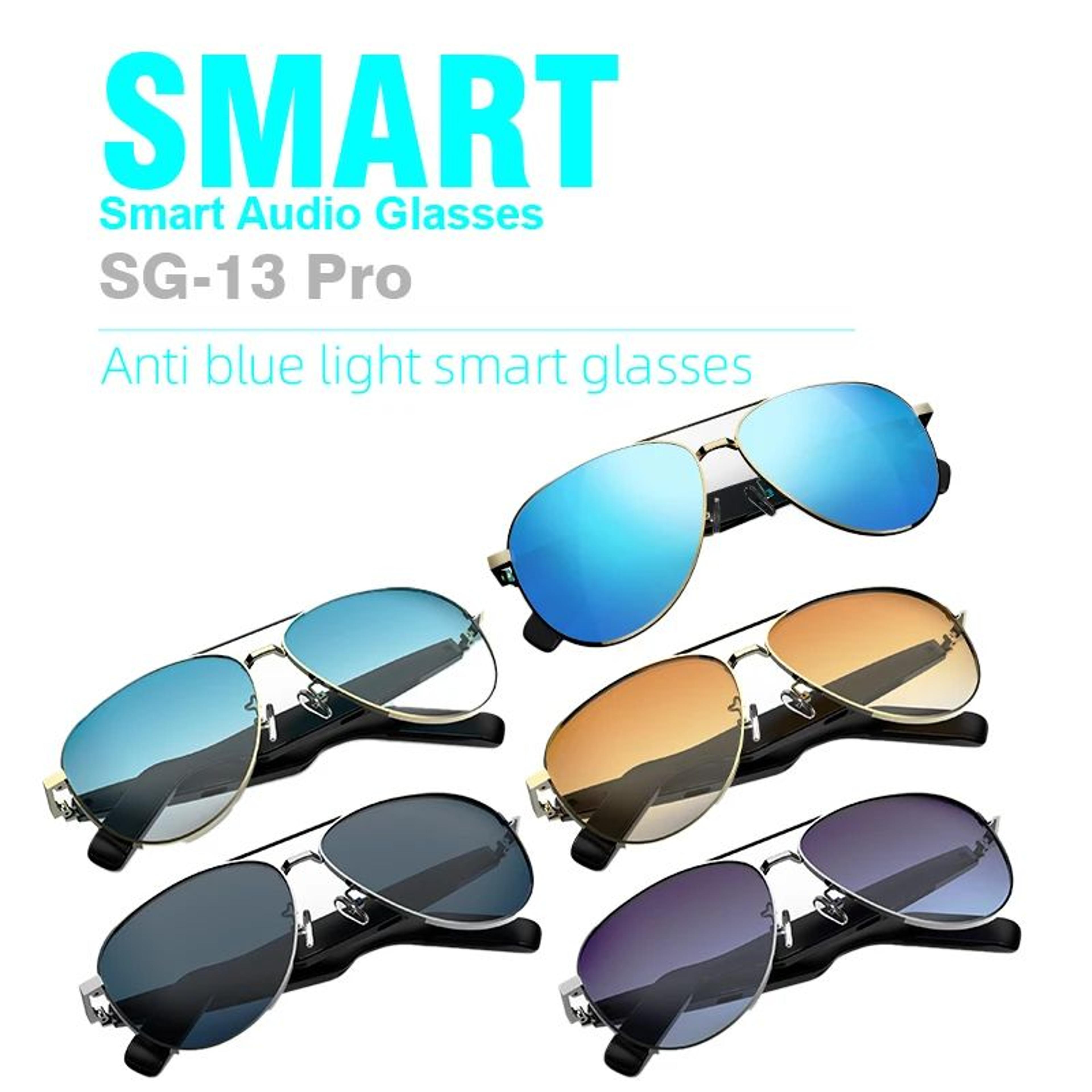 sg13 bluetooth smart audio glasses with open ear wireless audio for ios android