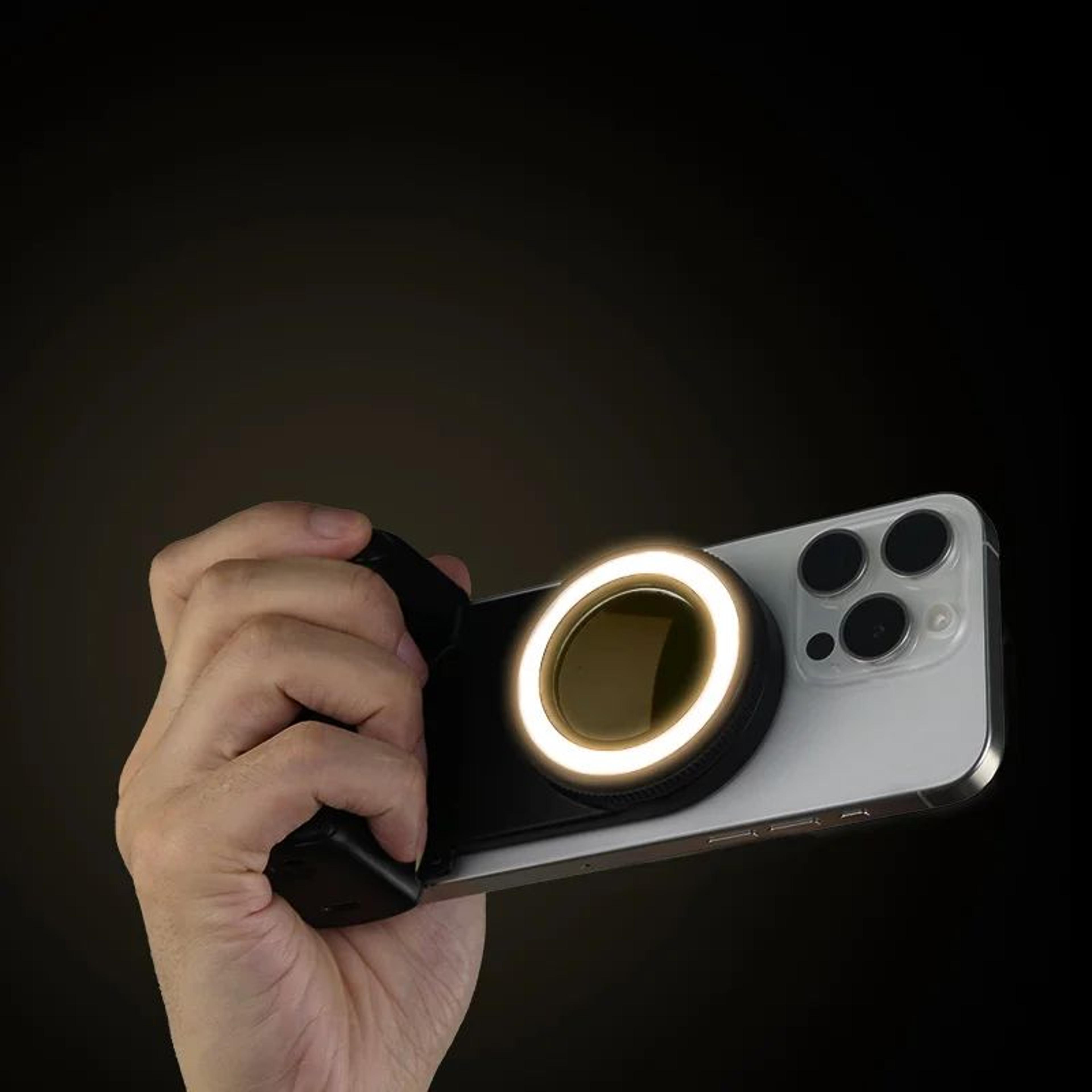 Magnetic Bluetooth Camera Handle Grip  AntiShake Smartphone Selfie Grip With Fill Light  Remote 2