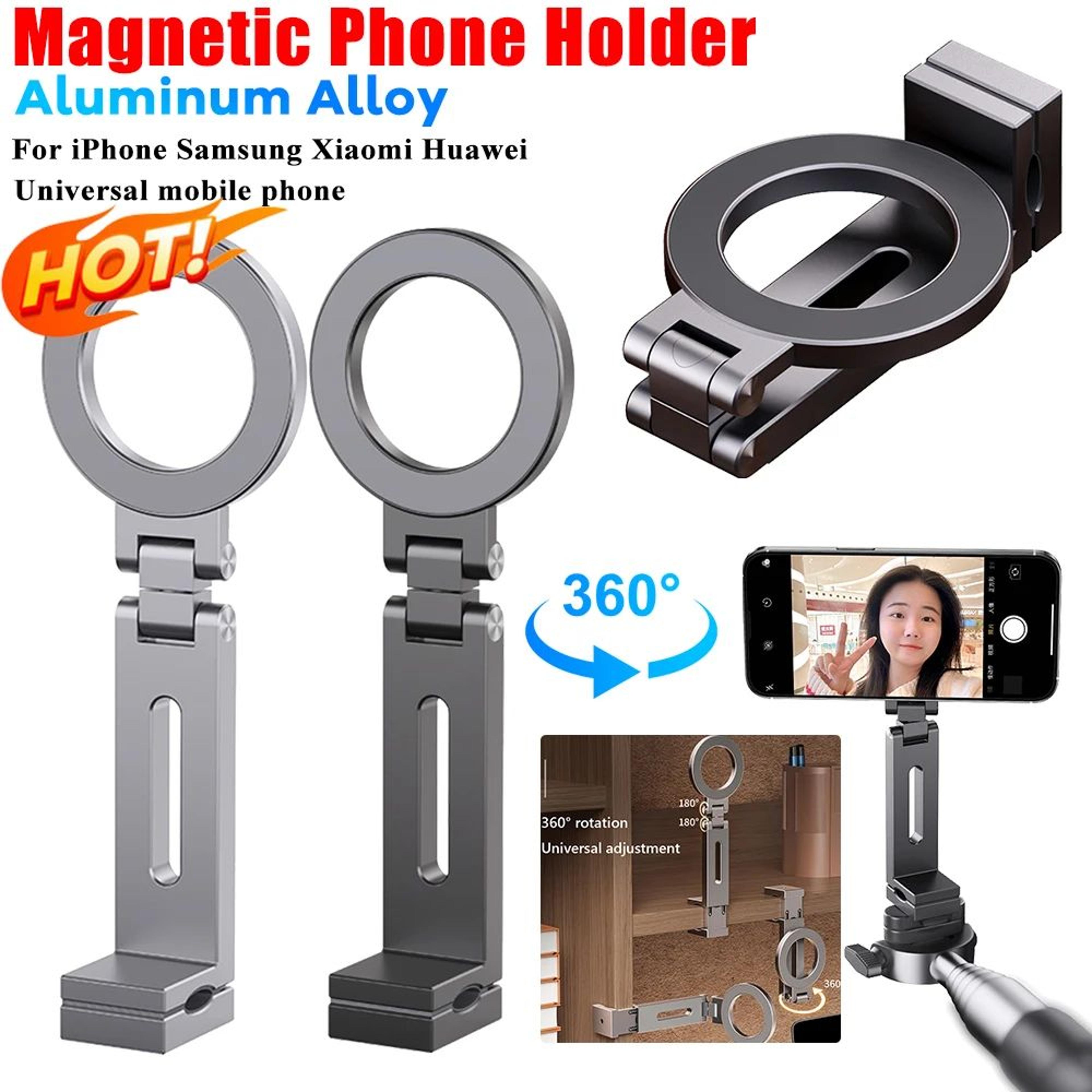 universal magnetic phone holder – 360° rotating hands-free airplane & travel phone mount