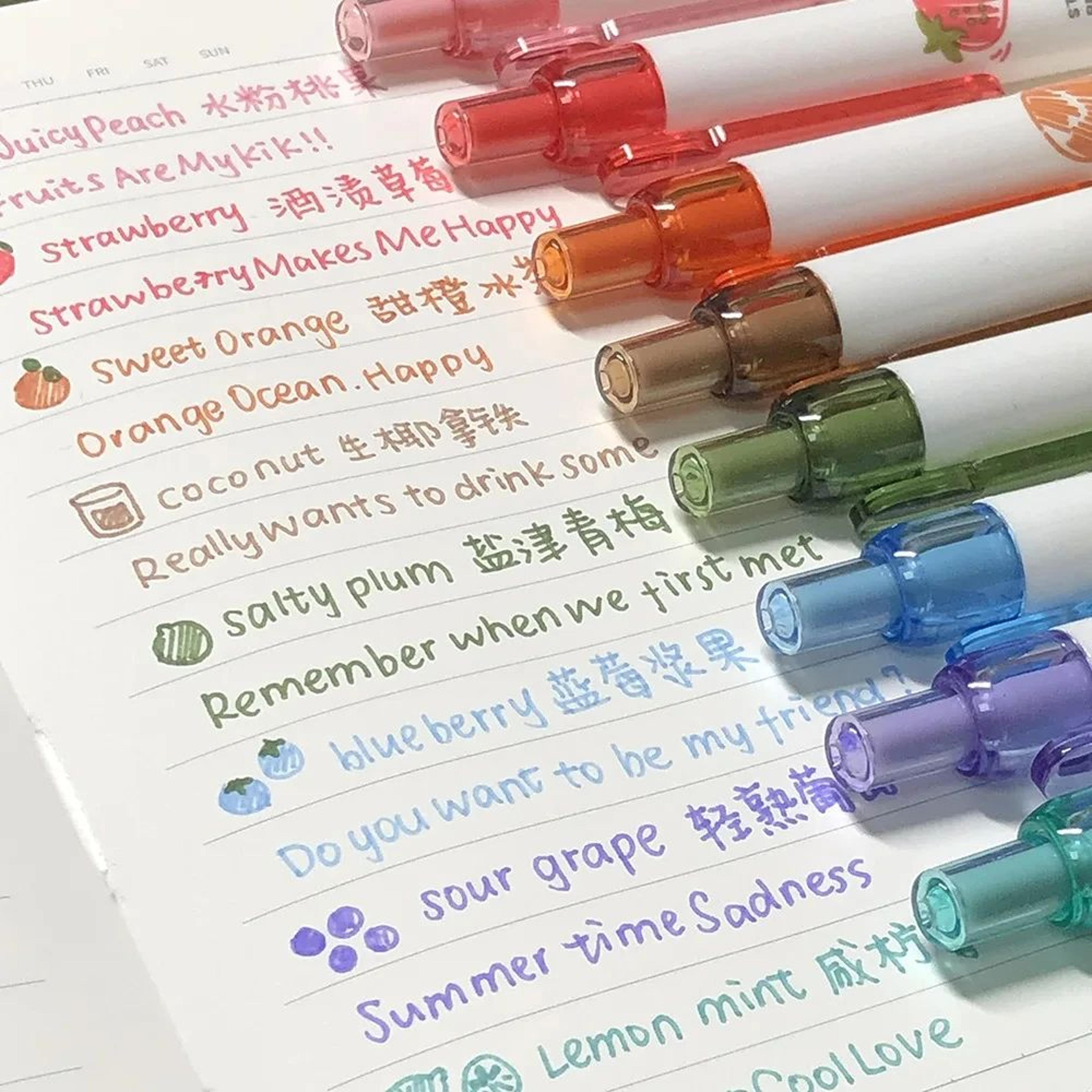 3D Fruit Scent Gel Pens  05mm Smooth Writing Colored Drawing Pens Set 1