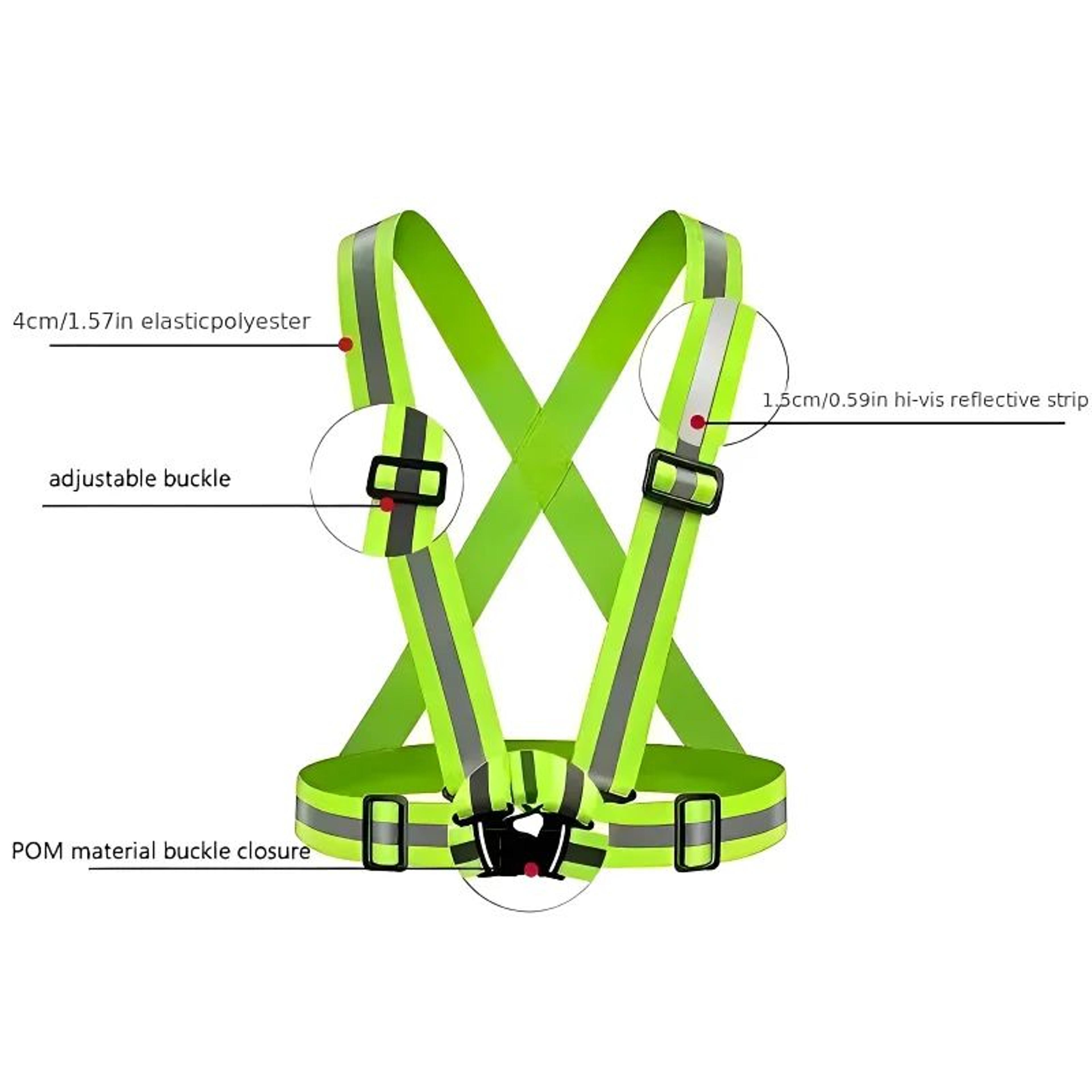 Adjustable Reflective Safety Vest  Lightweight Waterproof Running  Cycling Gear 1