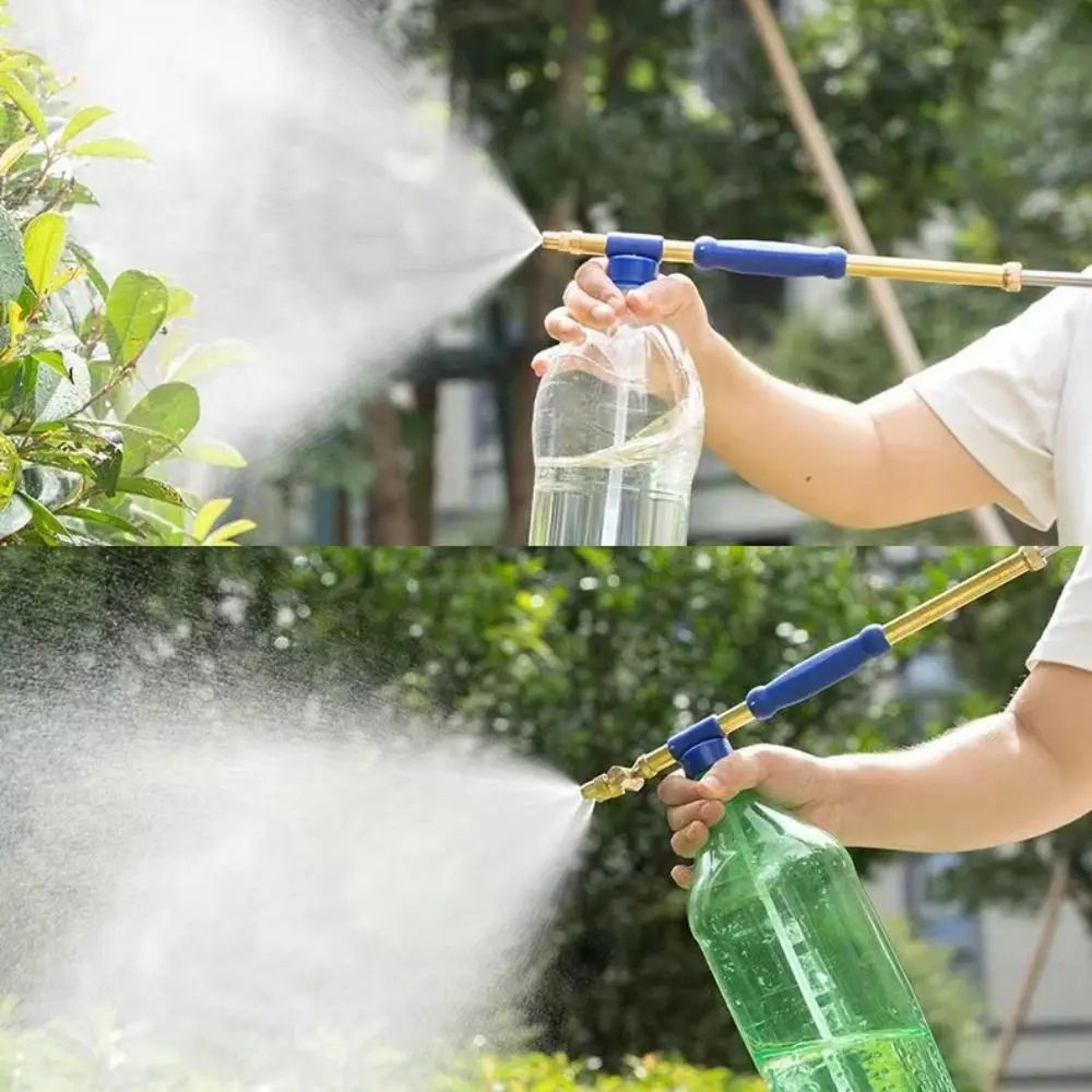 Brass PushPull Pressure Spray Nozzle  Adjustable Mist  Water Column Sprayer 3