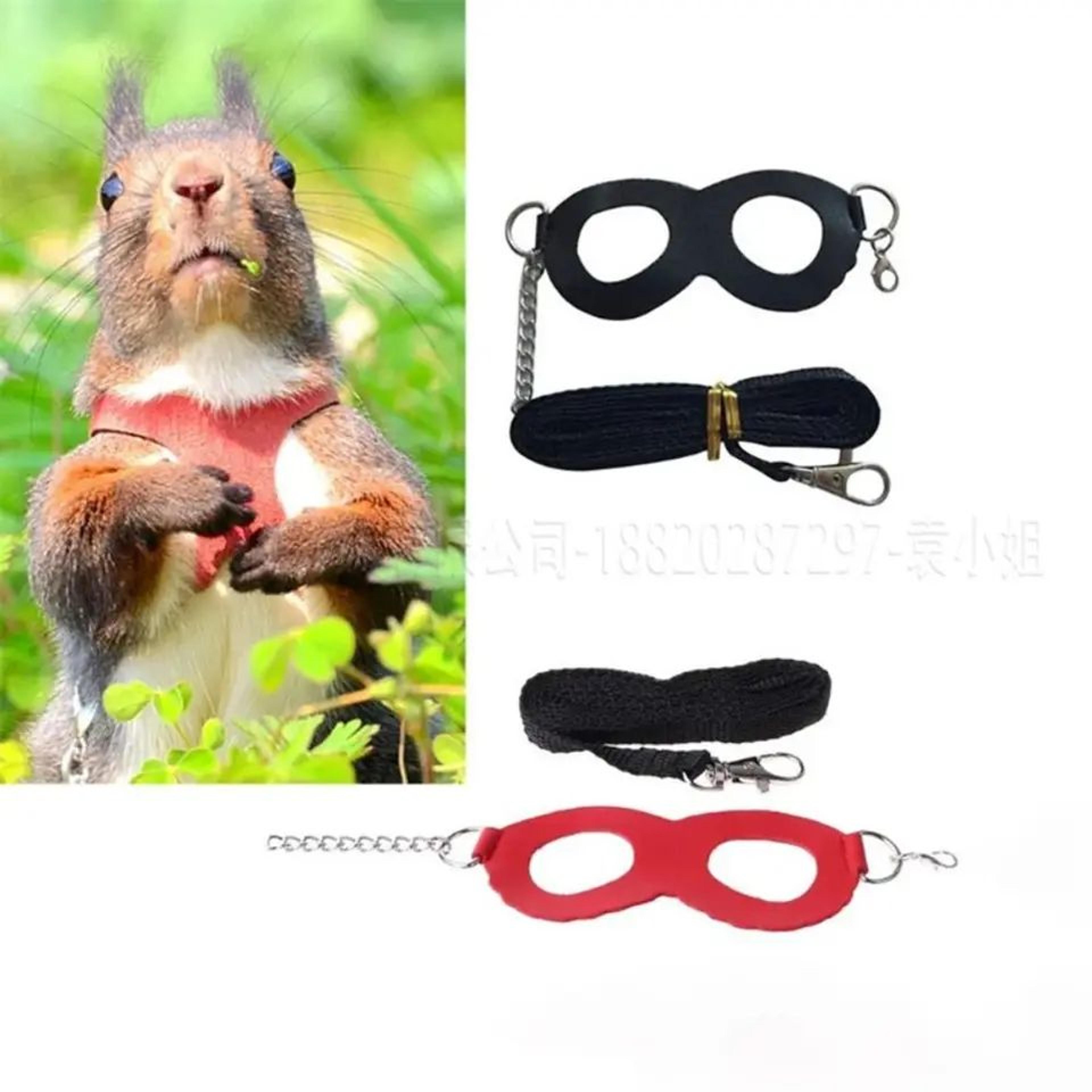 3 Pcs PU Leather Hamster Harness  AntiLost Leash Set  Windproof Small Pet Chest Strap 4
