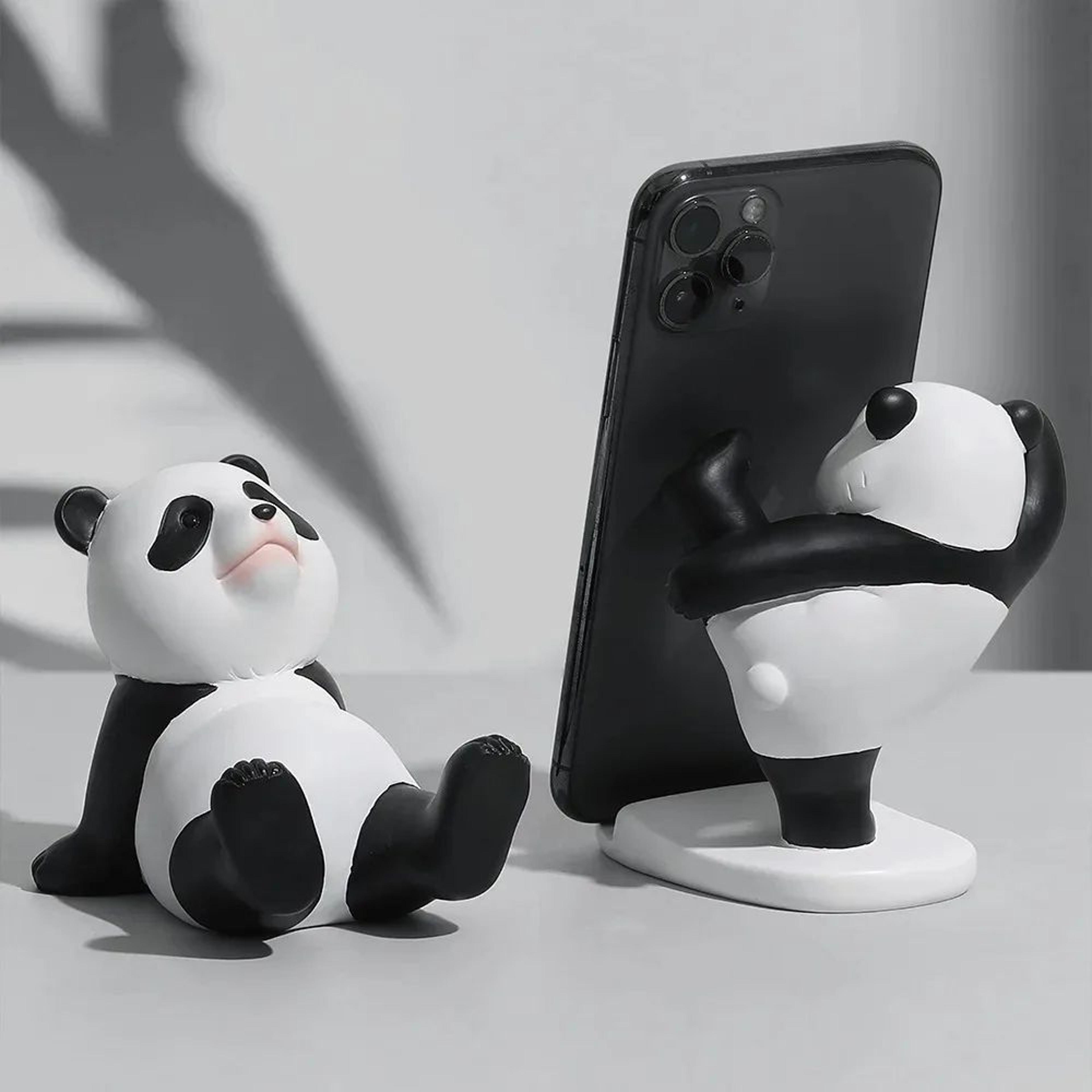 Cute Panda Resin Phone Stand Holder  Modern Desktop Mobile  Tablet Support Decor 0
