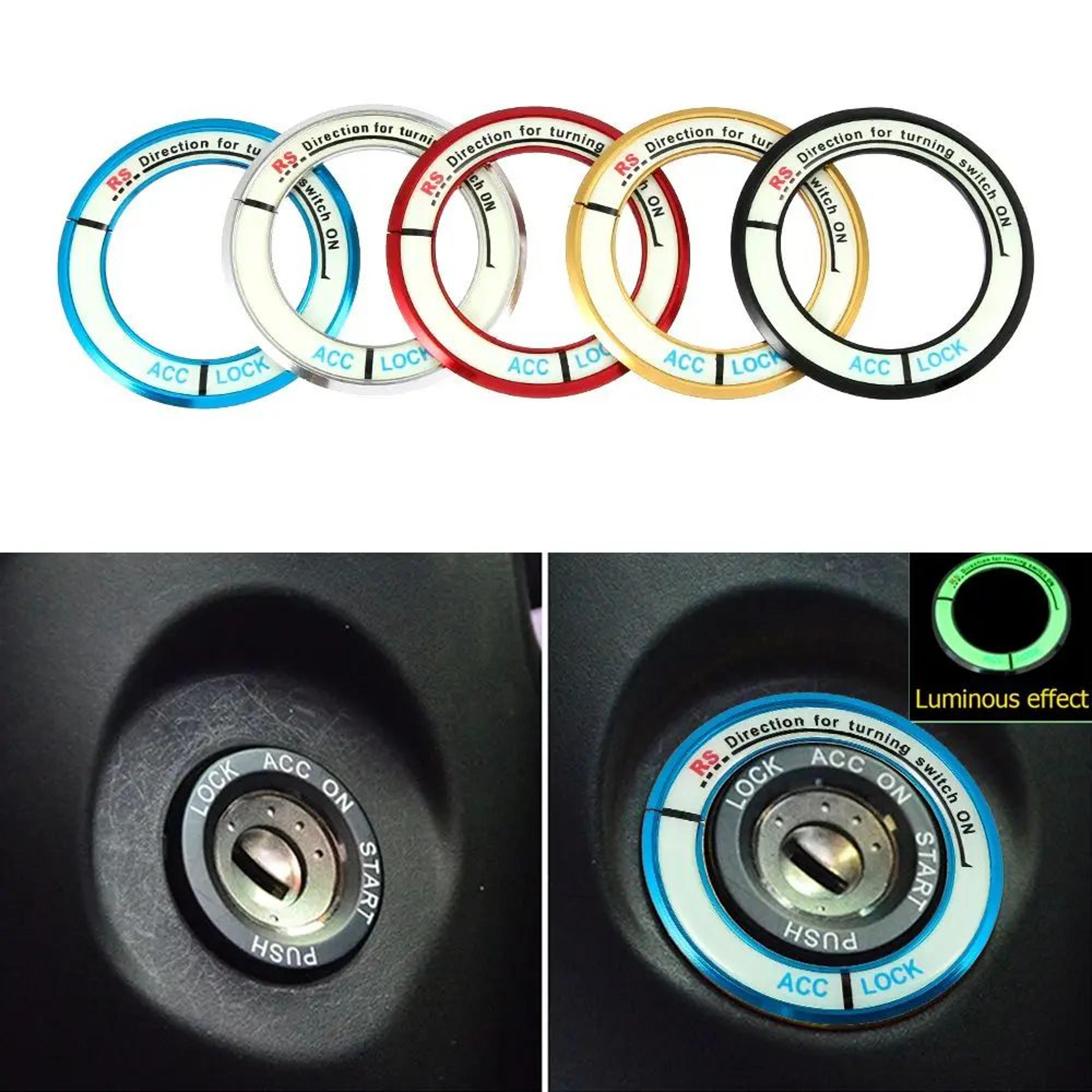 luminous aluminum alloy car ignition switch cover ring – interior push start button sticker for toyota corolla levin