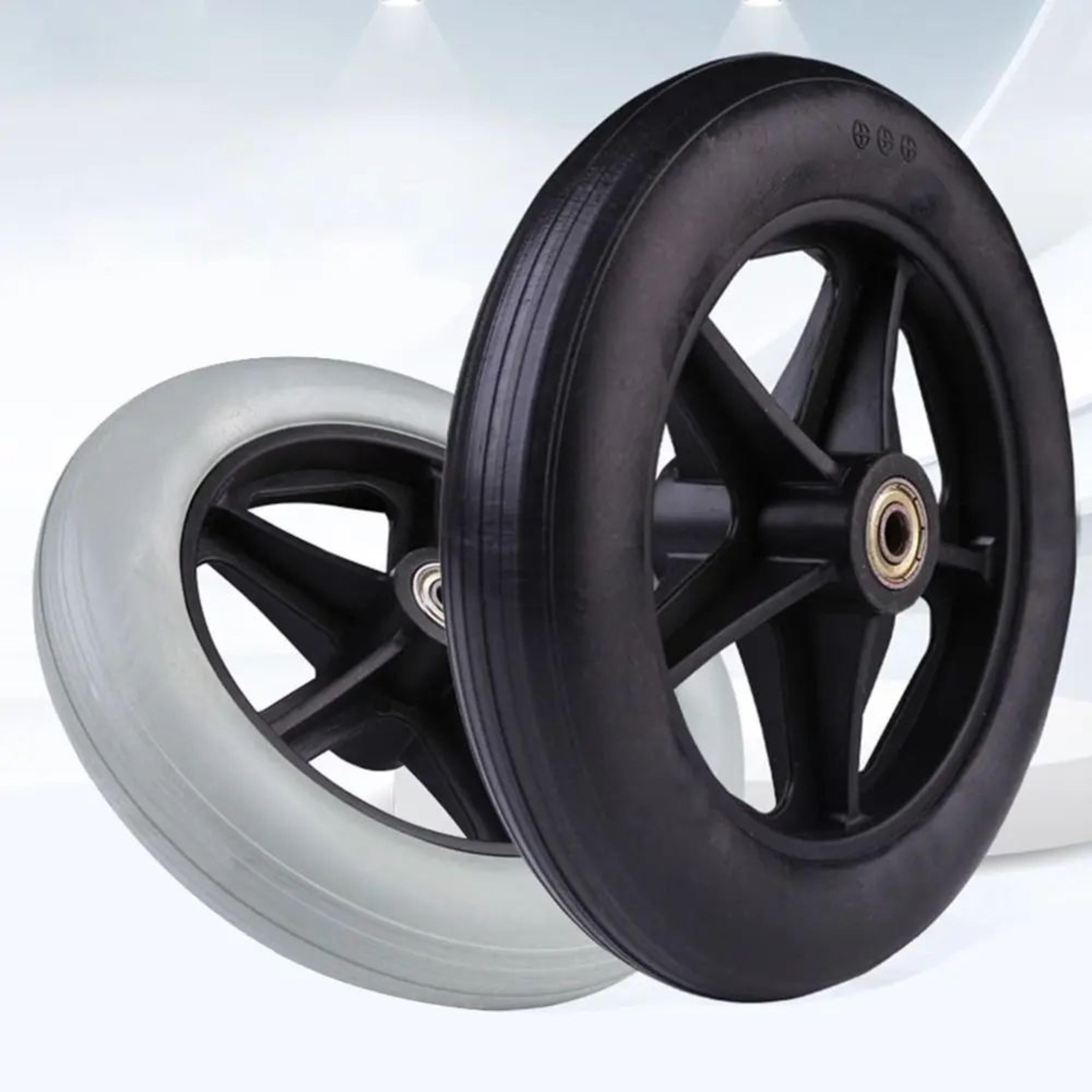 Heavy Duty Wheelchair Front Caster Wheel  Solid Rubber Replacement Tire 1