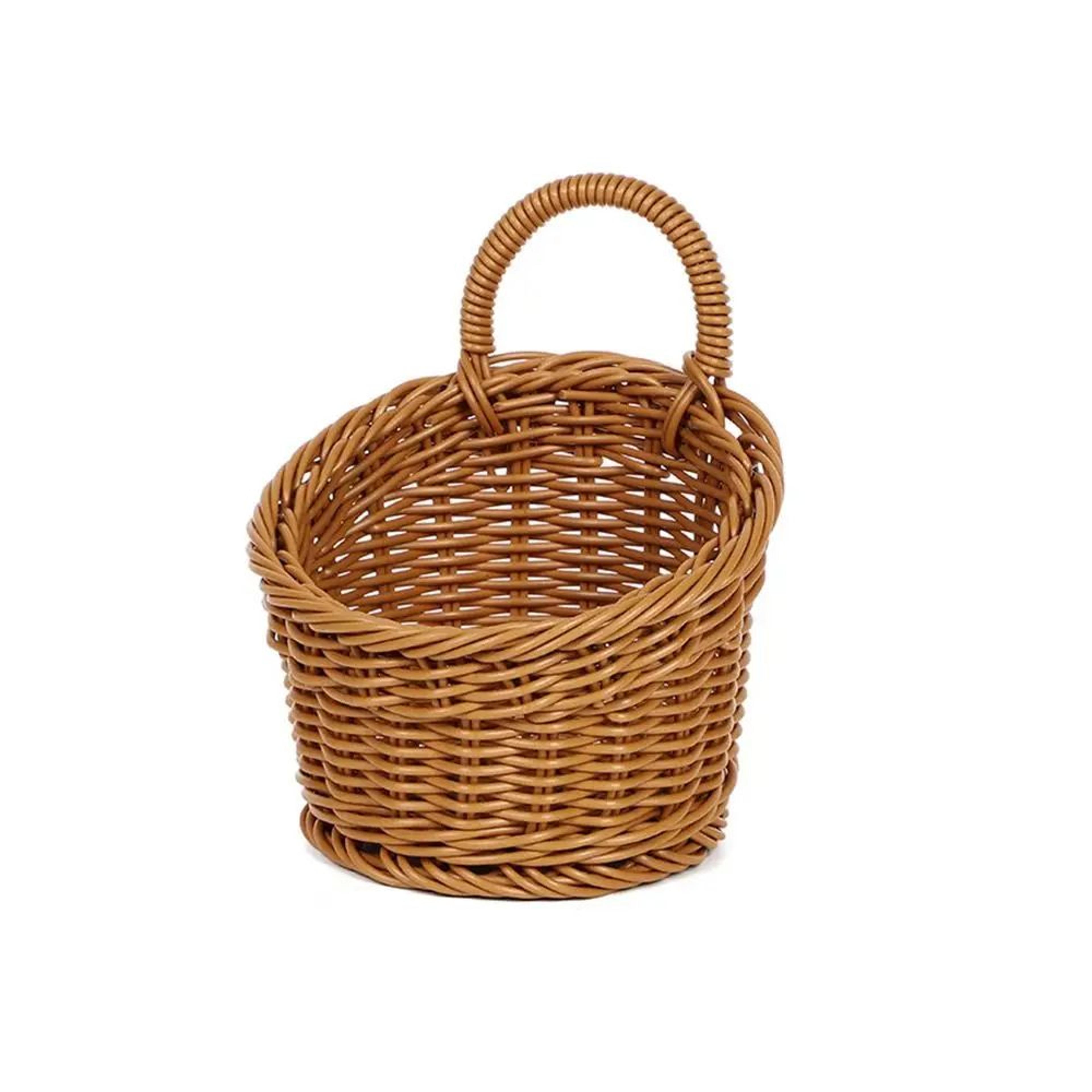 Imitation Rattan Hanging Storage Basket  Handwoven Kitchen Fruit Vegetable Organizer Basket With Ha 12
