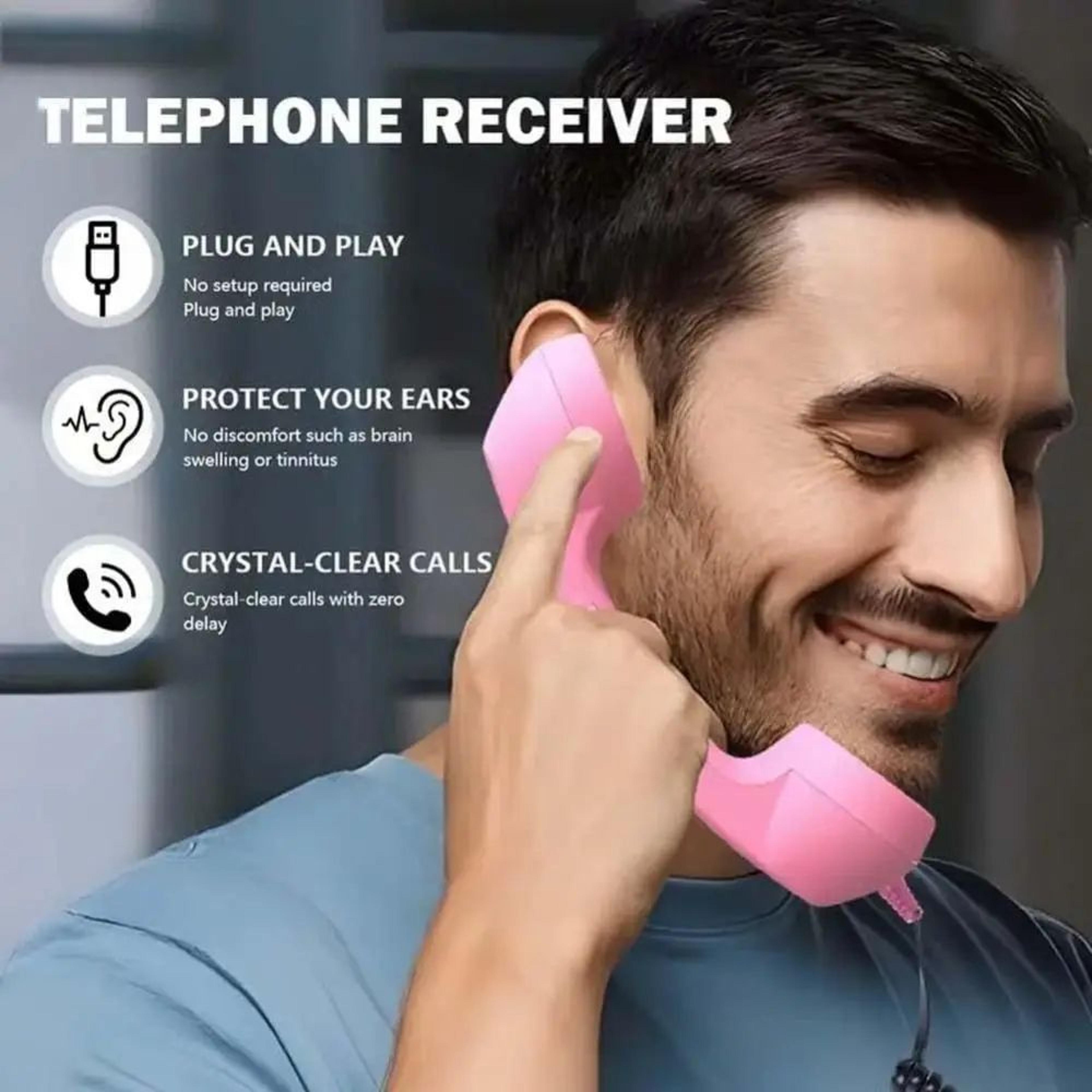 Retro Telephone Handset For Mobile Phone  TypeC Wired Cell Phone Receiver With Microphone  TangleFr 3