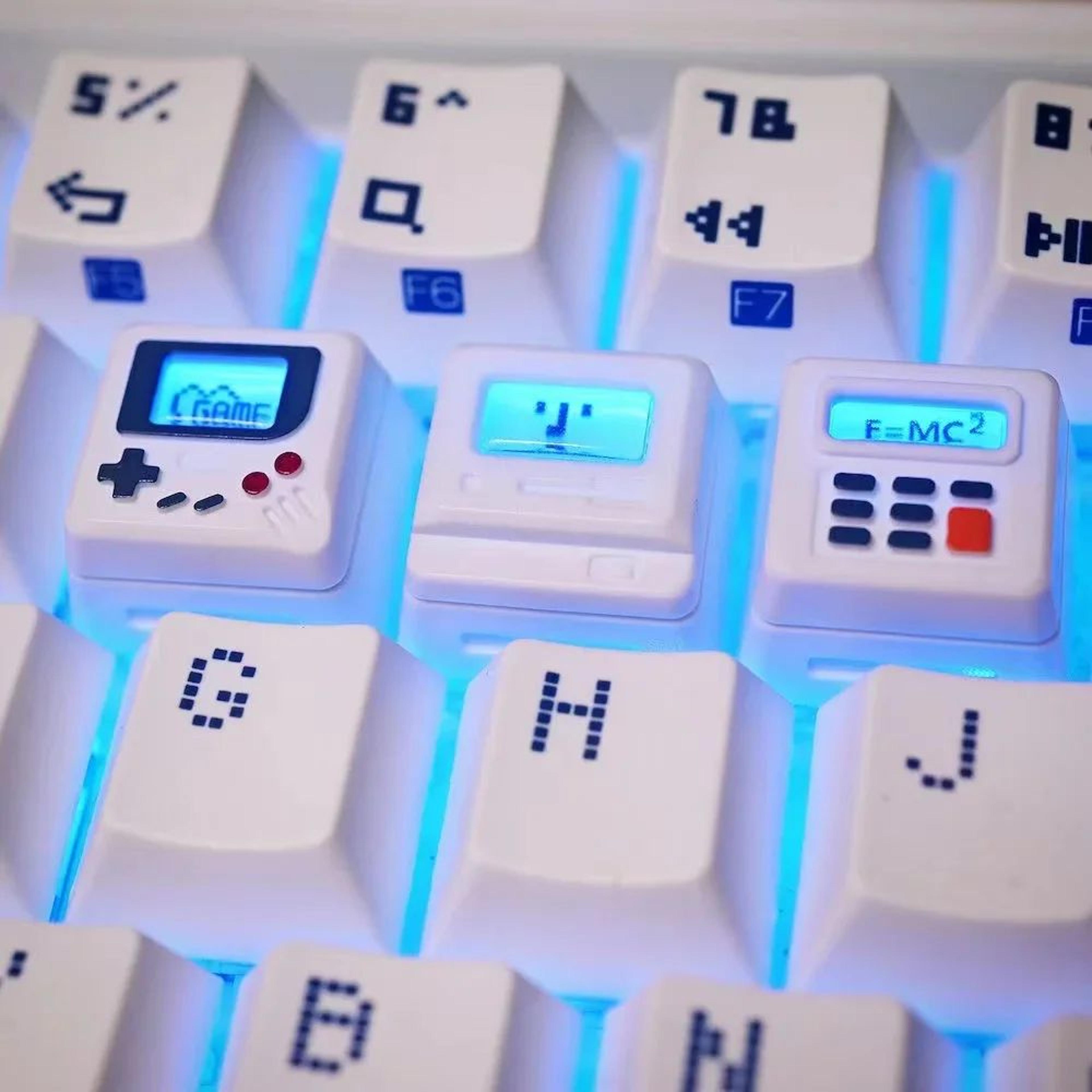 K04 Retro Transparent Game Console Keycap Set  Cute 3in1 ABS Keycaps For Mechanical Keyboards 1