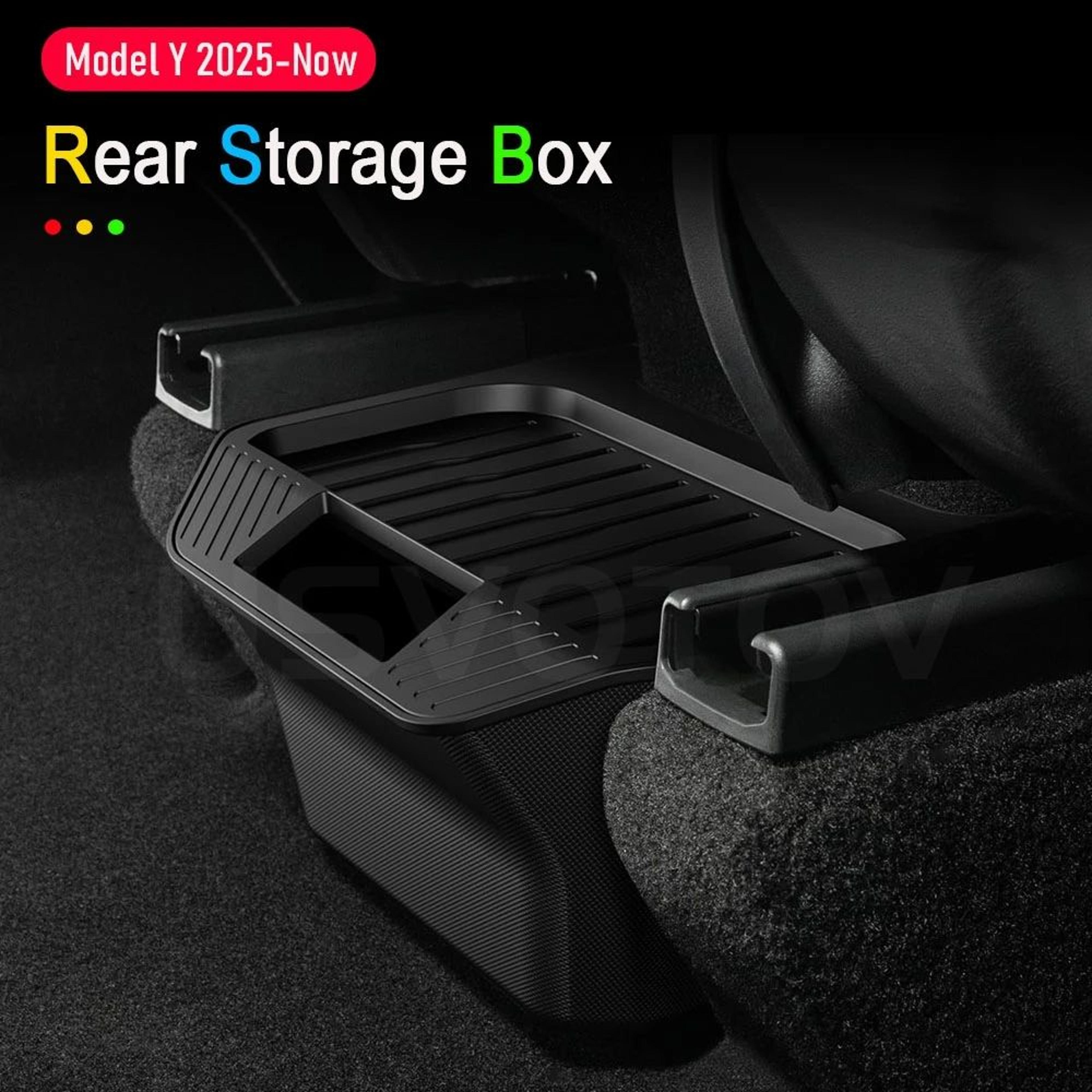 Rear Seat Storage Box For Tesla Model Y Juniper 20252026  Backseat Organizer  Trash Bin Console Acc 1
