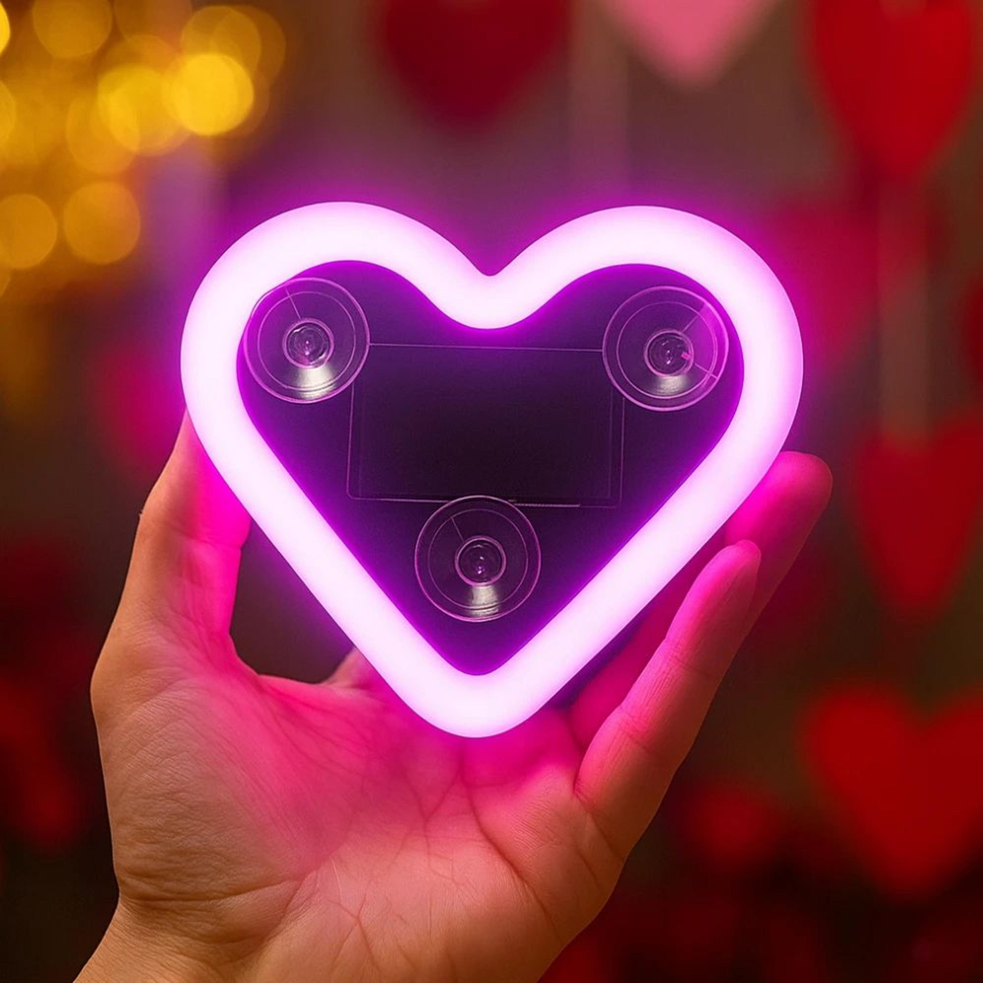 heartglow solar led car interior light – usb rechargeable romantic ambient decor for cars & rooms