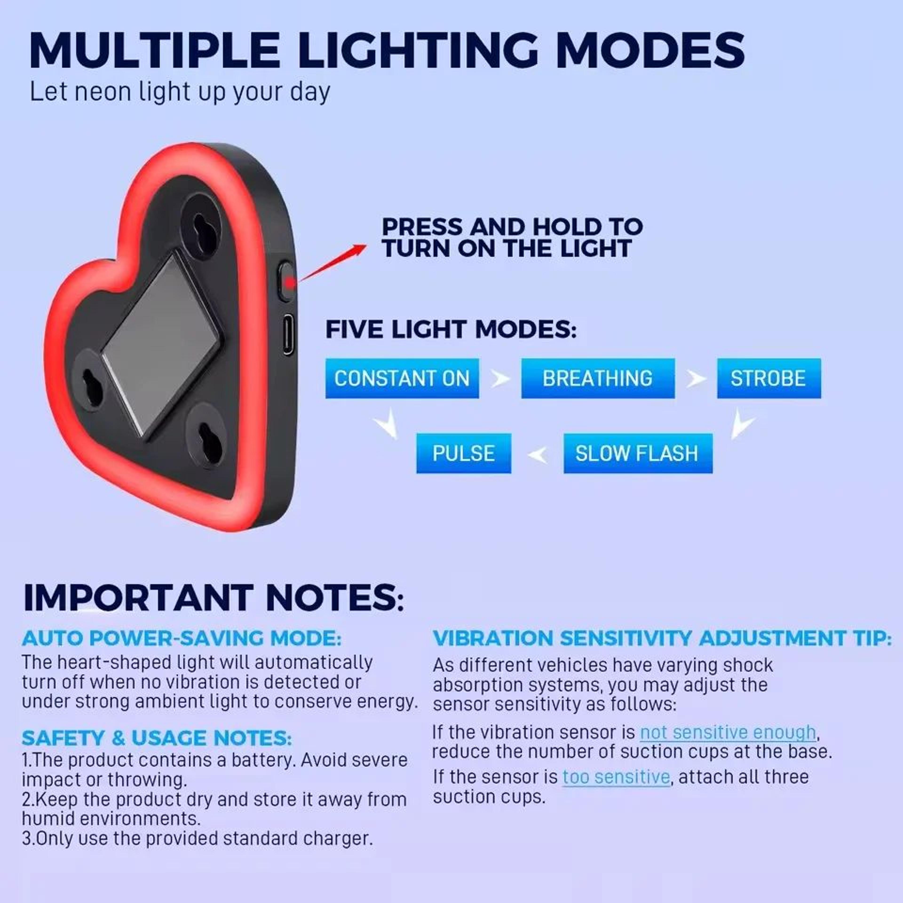 HeartGlow Solar LED Car Interior Light  USB Rechargeable Romantic Ambient Decor For Cars  Rooms 3