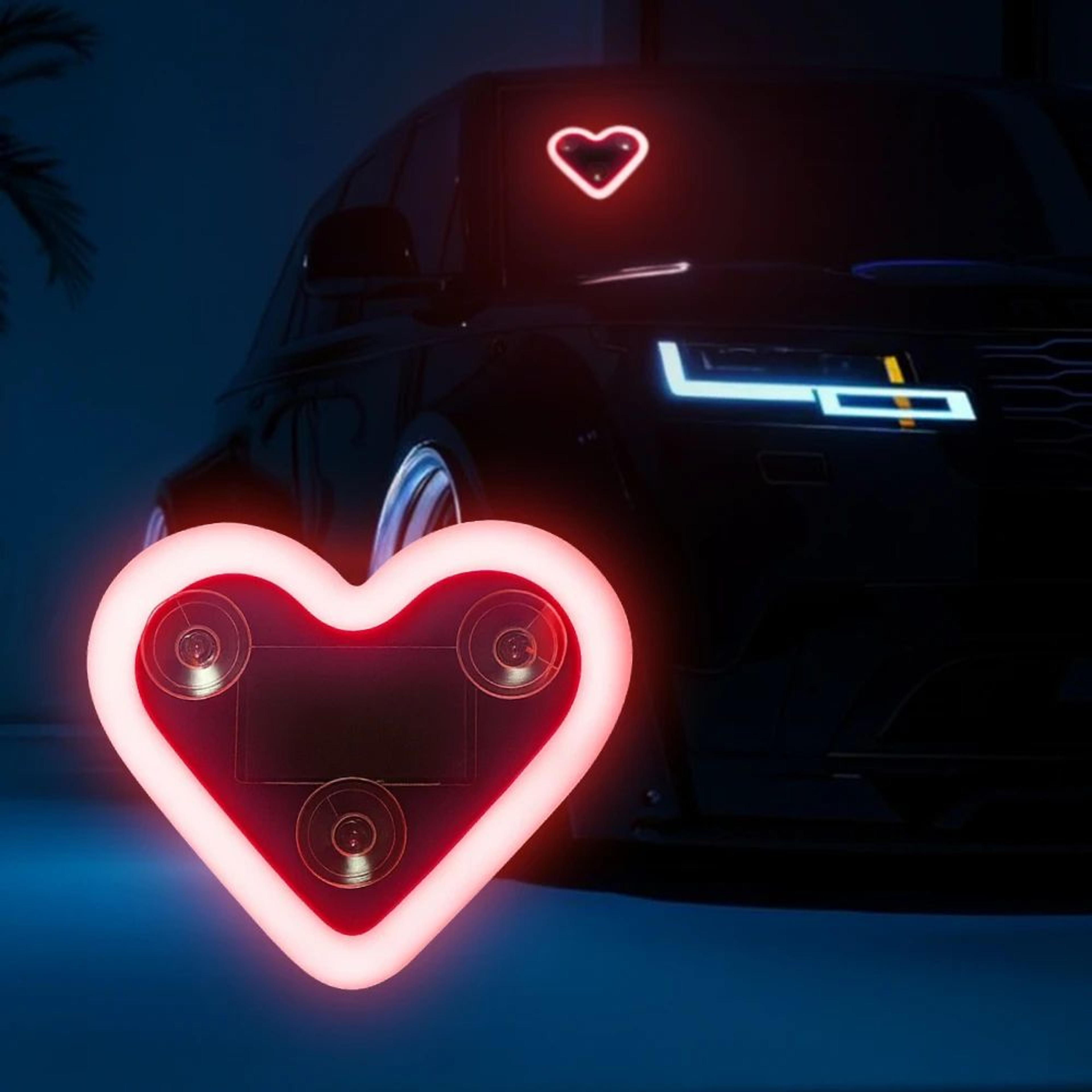 HeartGlow Solar LED Car Interior Light  USB Rechargeable Romantic Ambient Decor For Cars  Rooms 7