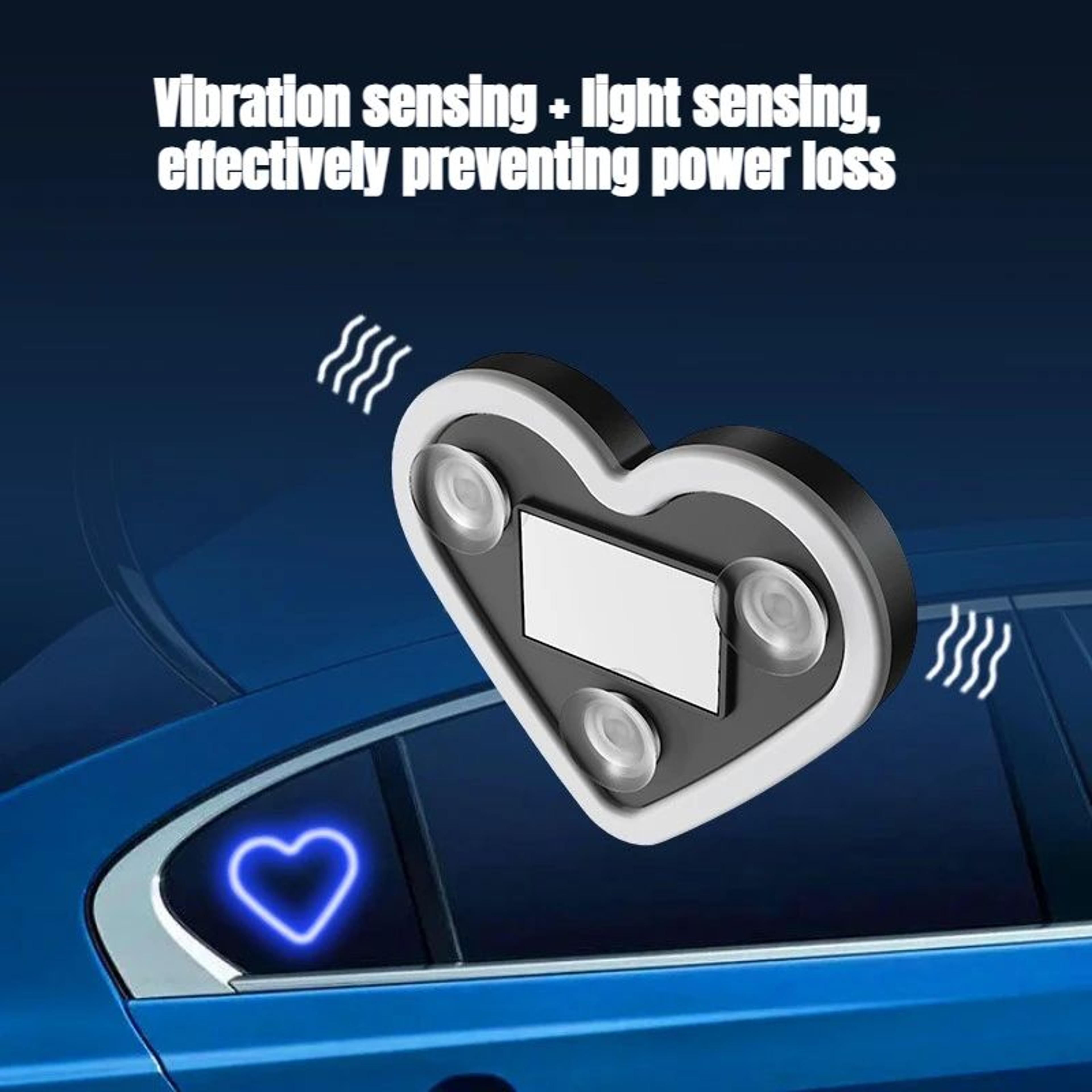 Universal Solar LED Heart Neon Car Interior Light  Window Ambient Atmosphere Decoration Lamp Gift 4