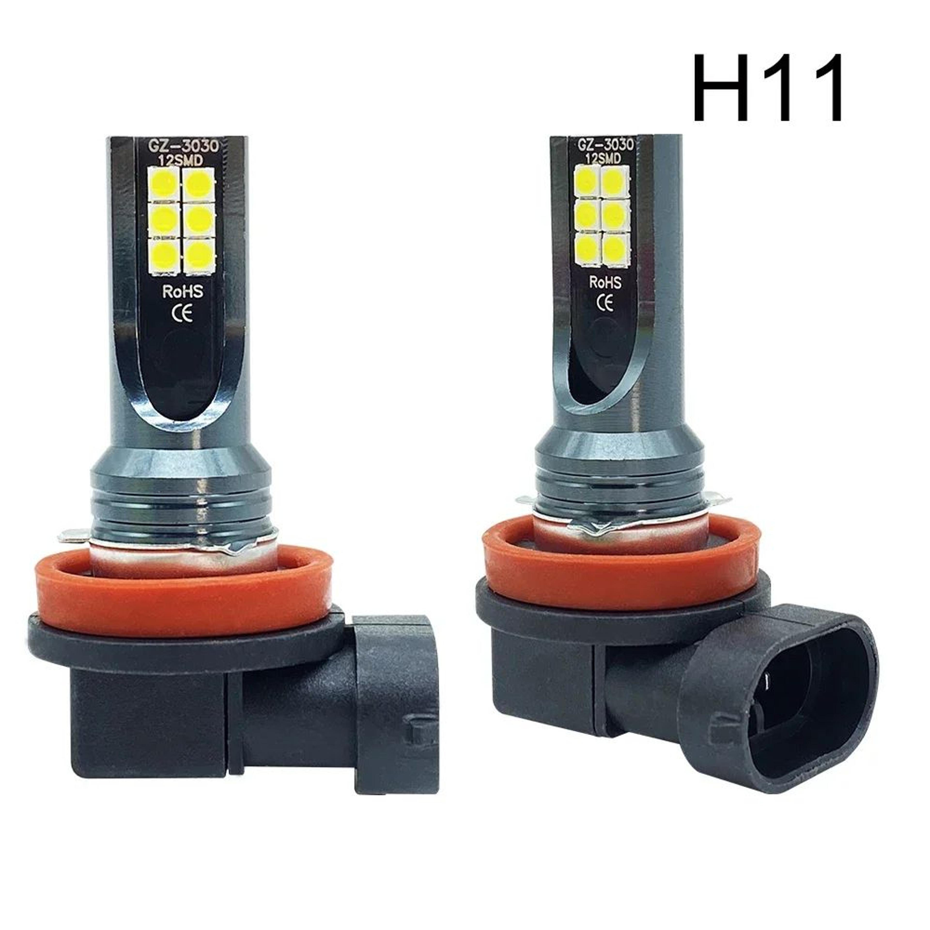 2 Pcs LED Headlight  Fog Light Bulbs  12000LM 80W Waterproof Driving Lamps 12V24V Universal Fit 5