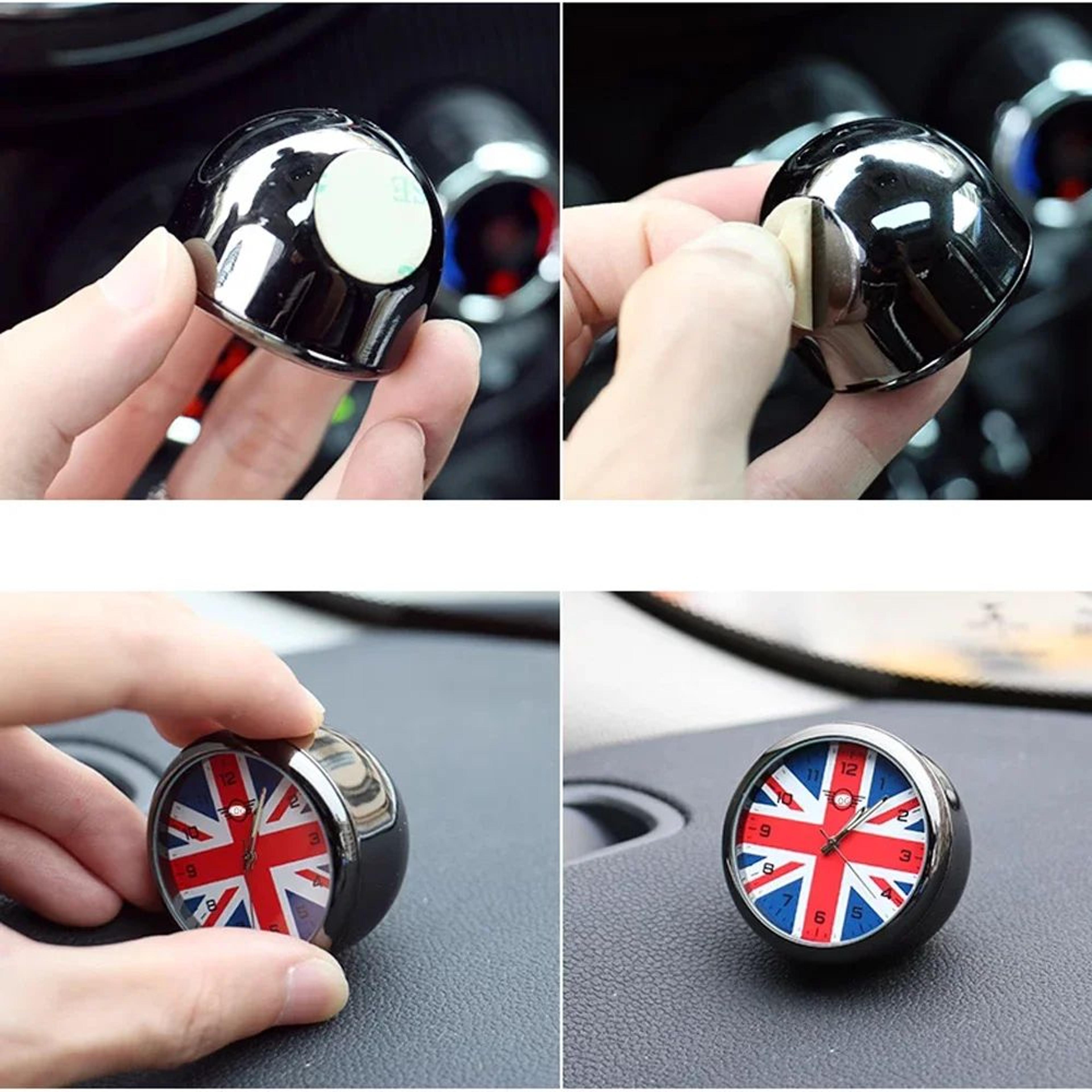Mini Cooper Dashboard Clock Ornament  Union Jack Interior Watch Decoration Universal Fit 2