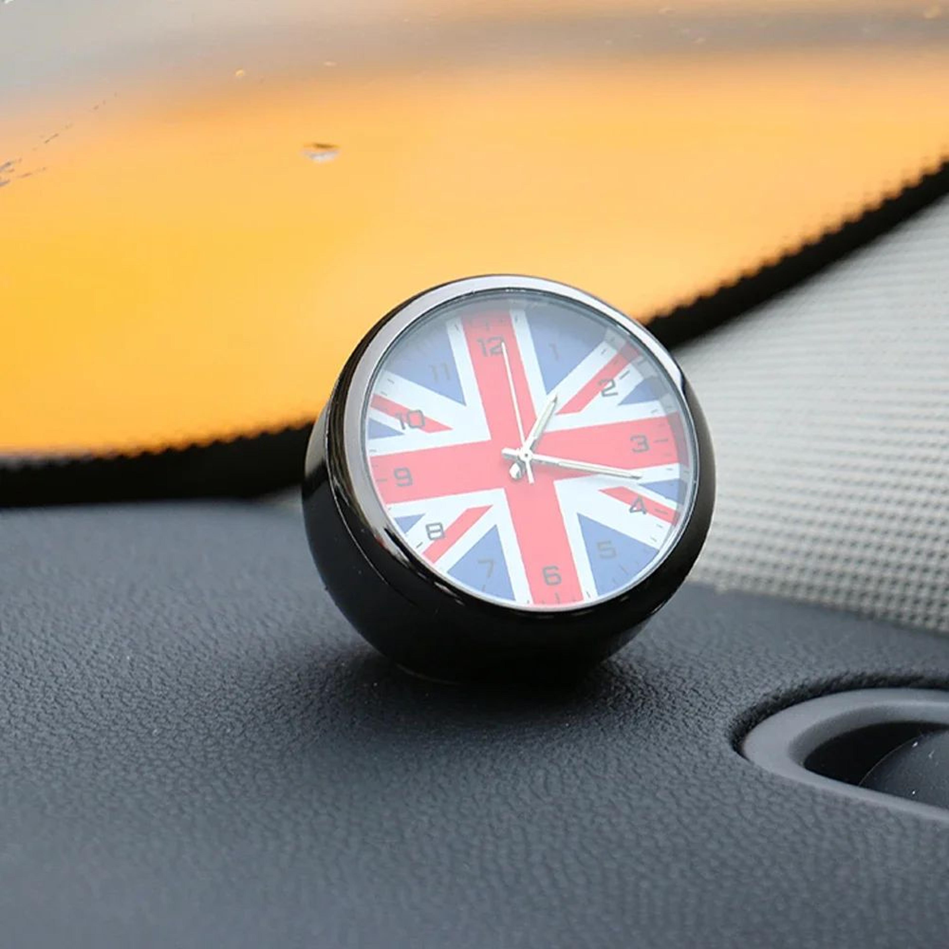 Mini Cooper Dashboard Clock Ornament  Union Jack Interior Watch Decoration Universal Fit 4
