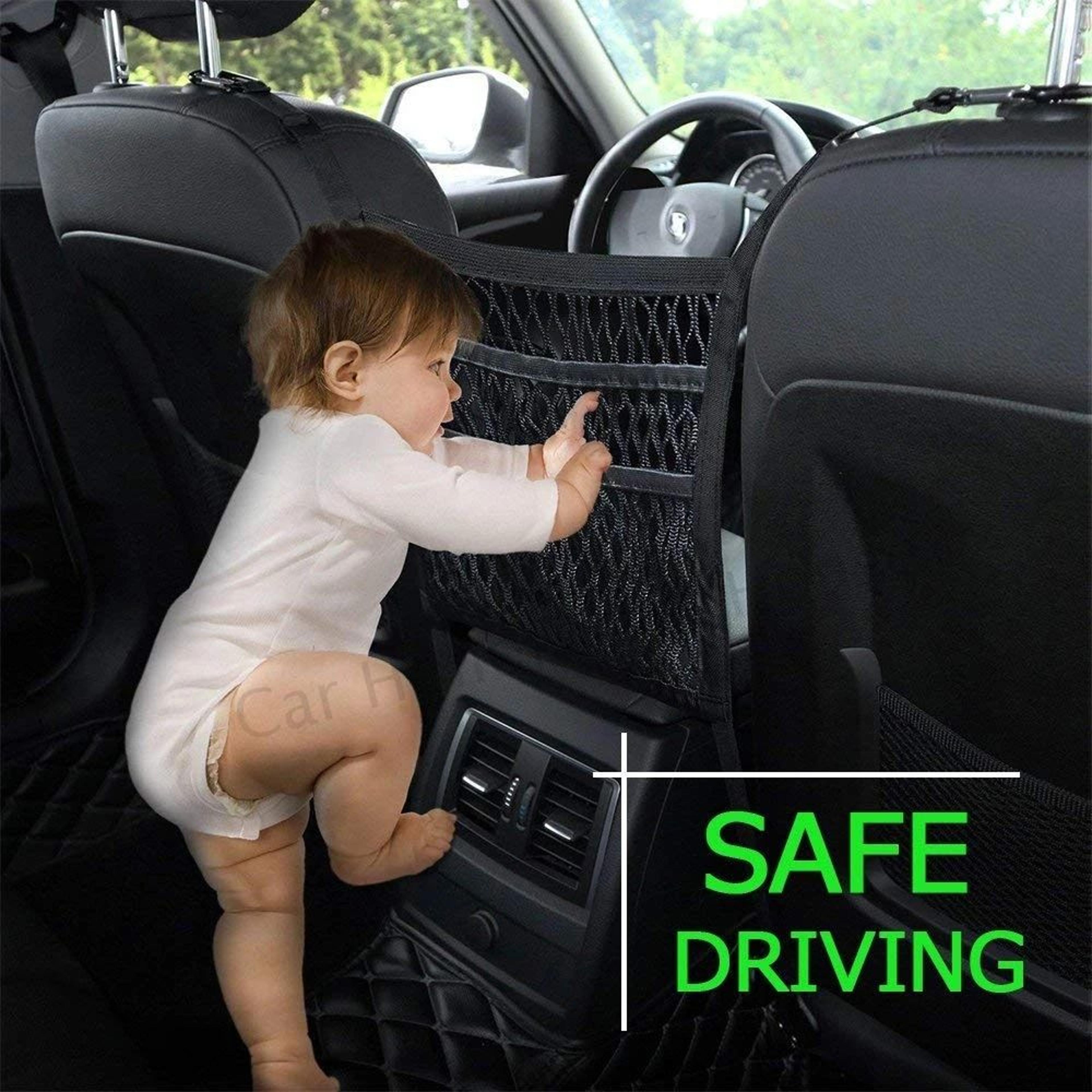 3Layer Car Seat Back Mesh Organizer Net  Universal Storage Barrier  Pet Safety Pocket 1