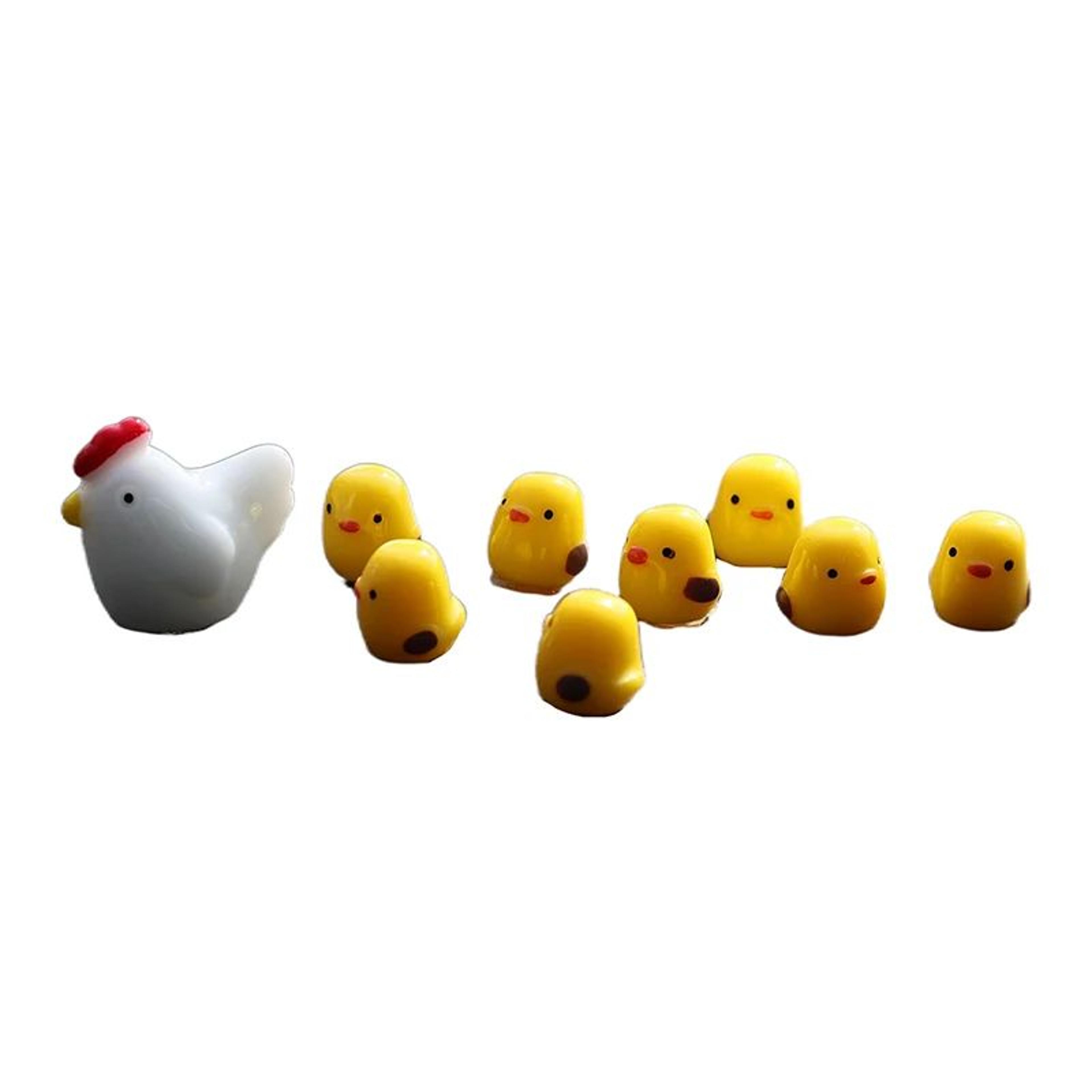 6 Pcs Cute Mini Chicken Car Dashboard Decor Set  Funny Chick Rearview Mirror  Fairy Garden Ornament 5