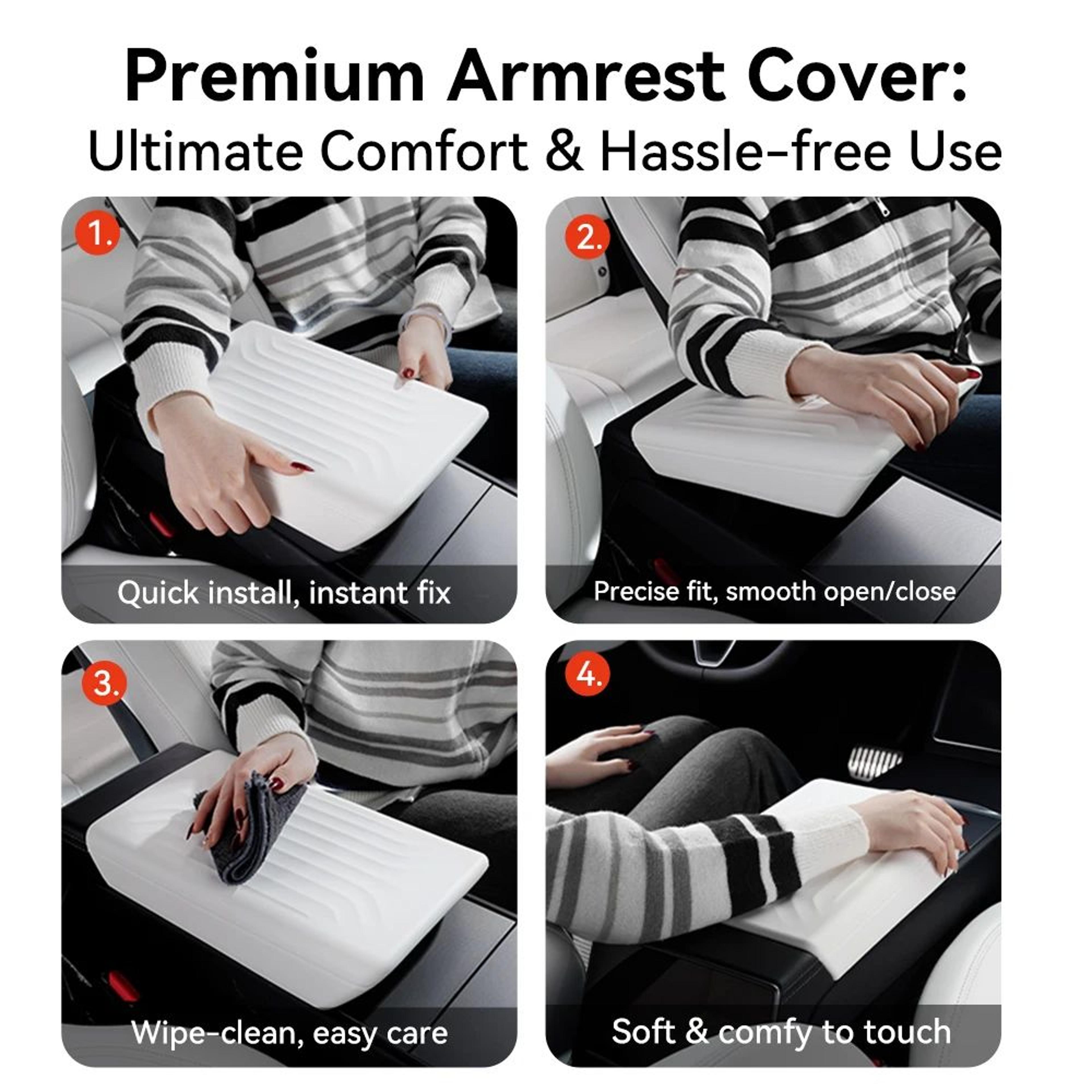 YZ TPE Armrest Cover For Tesla Model Y Juniper  Model 3 Highland  Soft AntiScratch Center Console A