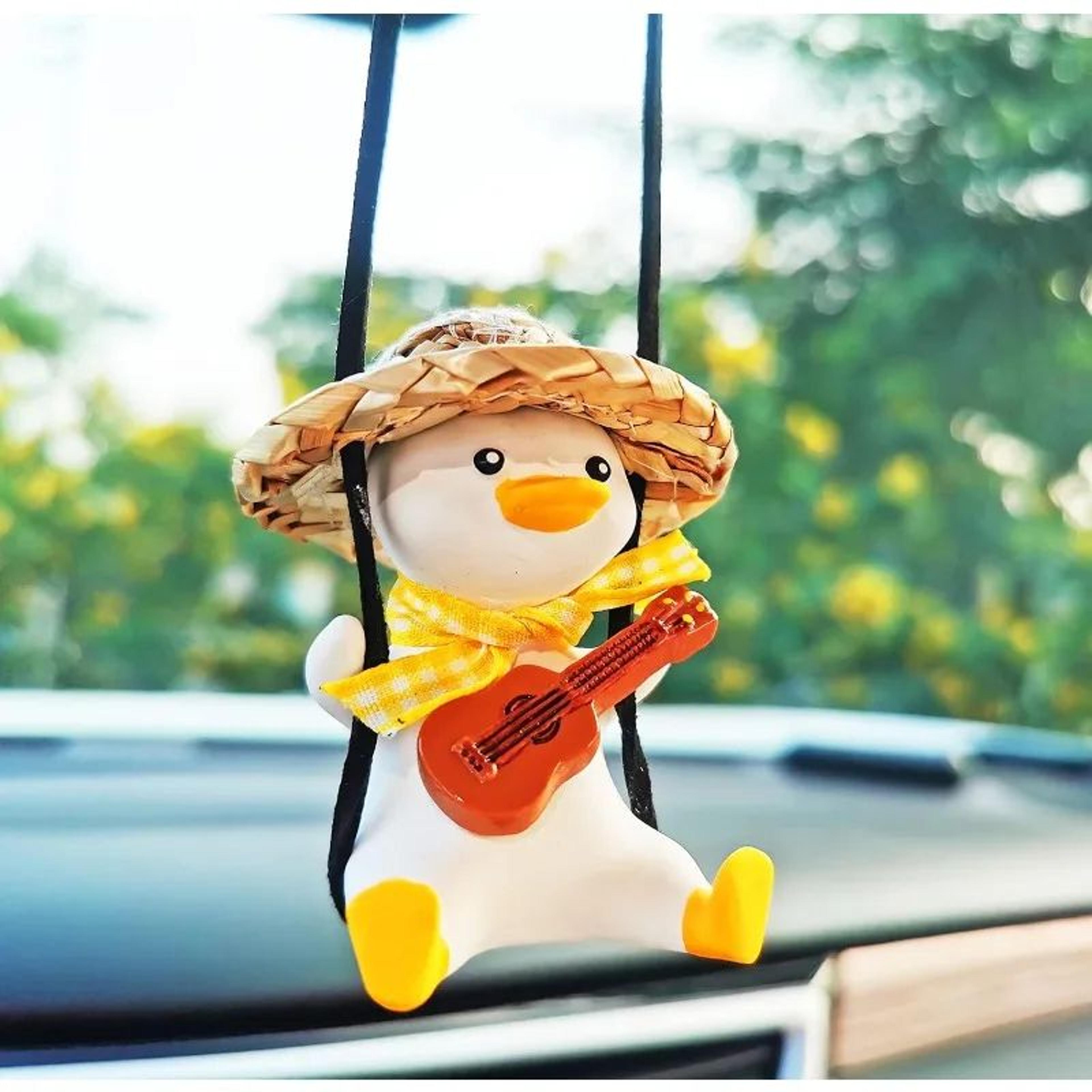 Cute Swing Duck Car Pendant  Rearview Mirror Hanging Ornament Car Interior Decor Gift 3