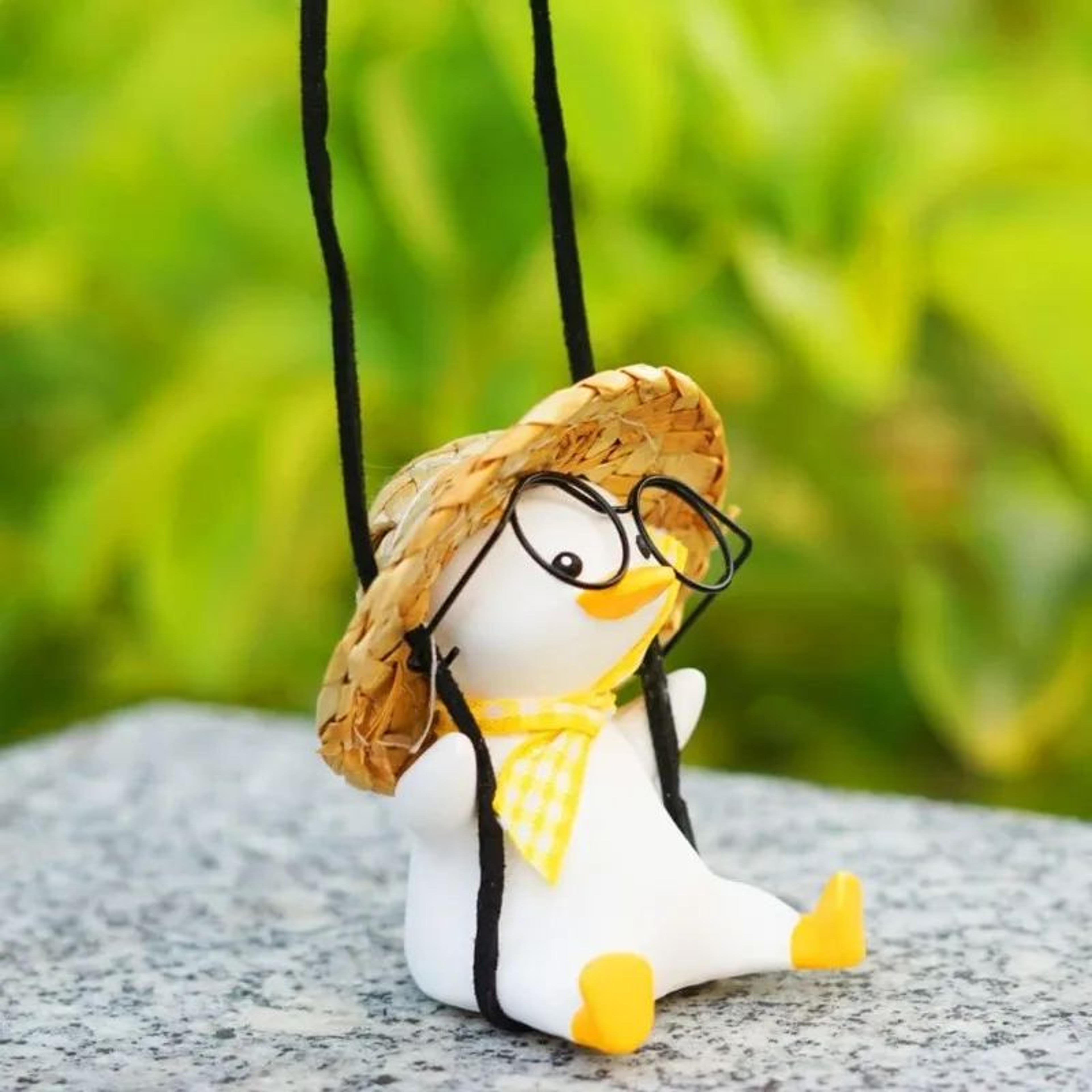 Cute Swing Duck Car Pendant  Rearview Mirror Hanging Ornament Car Interior Decor Gift 5