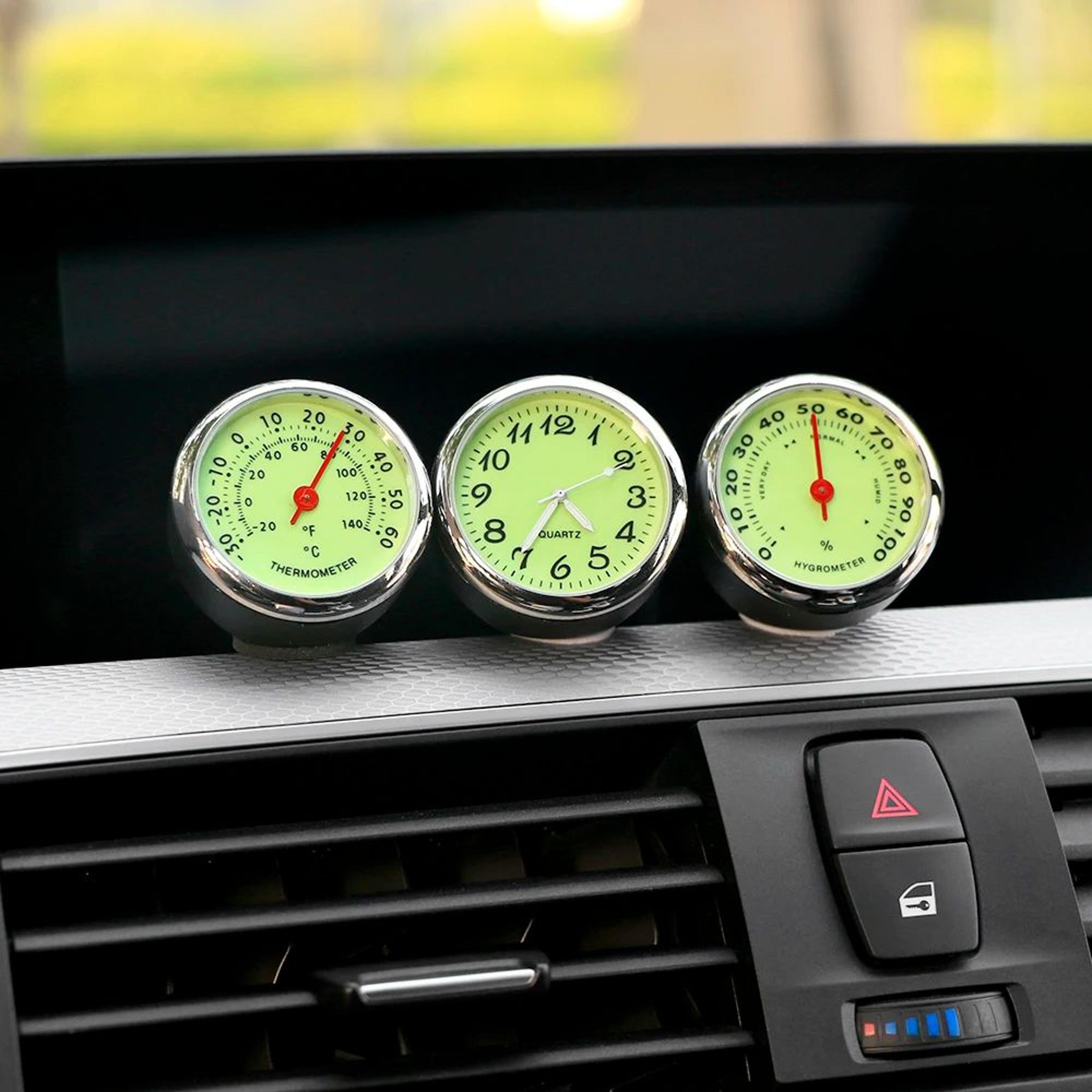 Luminous Car Dashboard Clock Thermometer Hygrometer  Automotive Interior Decoration Accessory 0