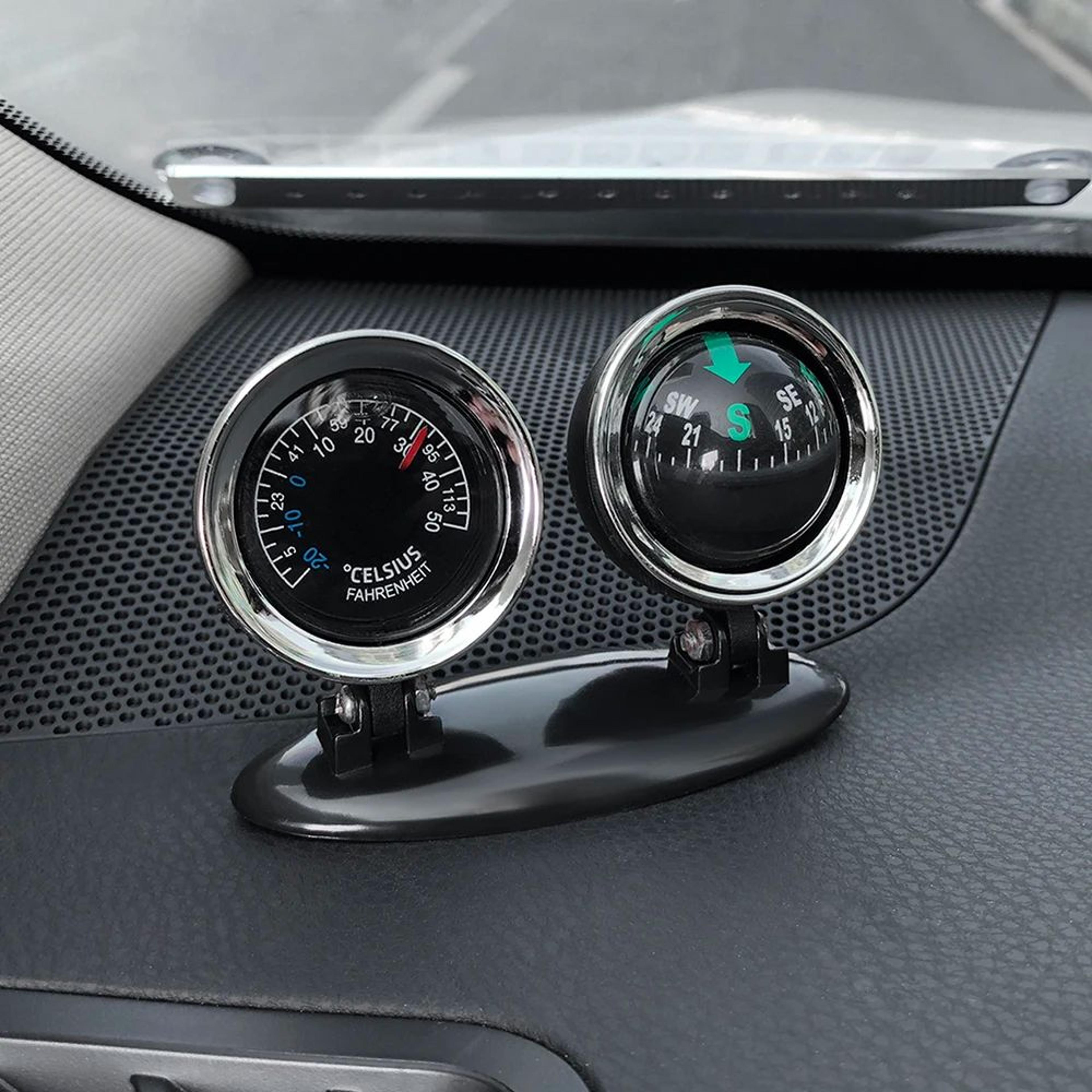 Car Dashboard Thermometer Compass Ornament  Multifunction Interior Decoration Accessory 5