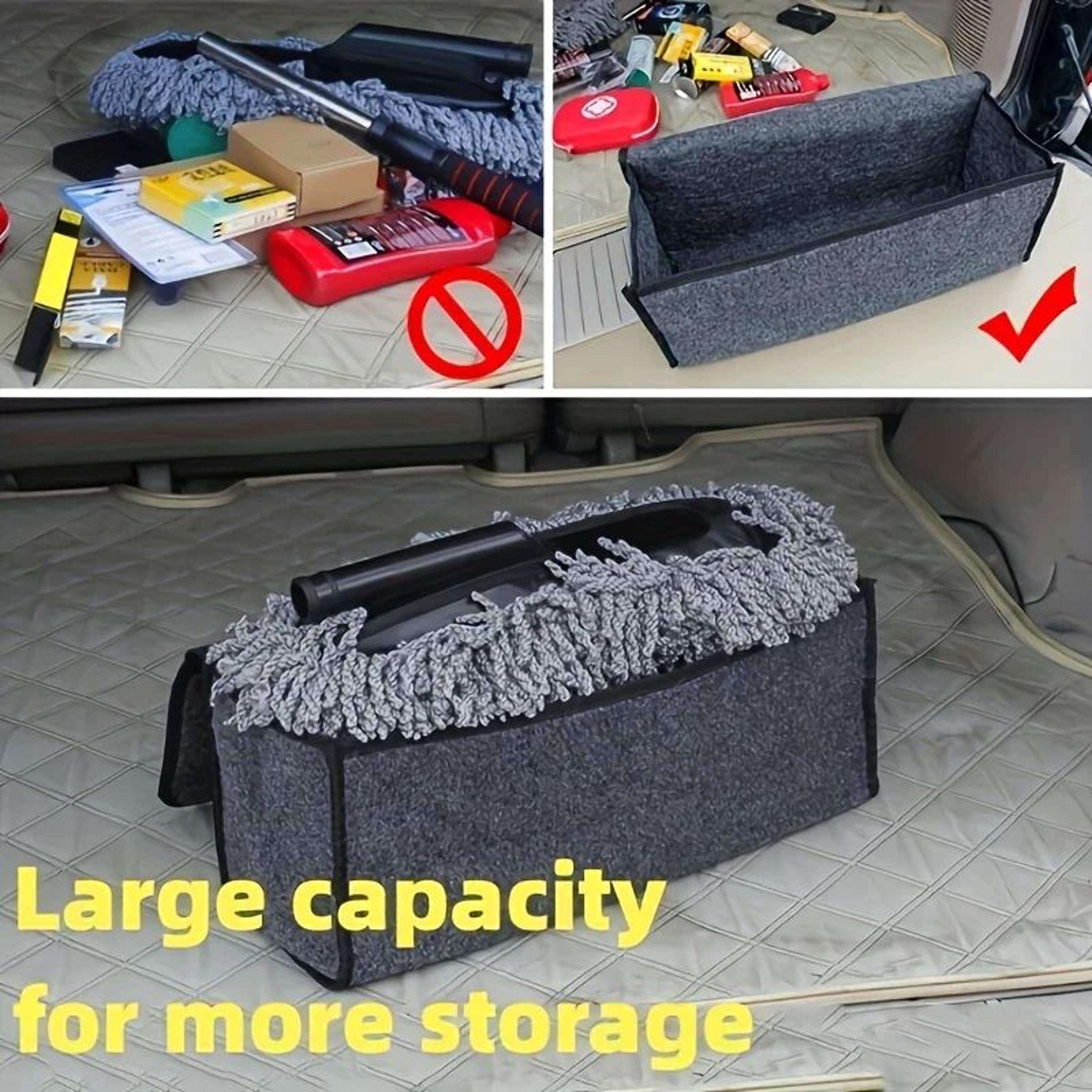Large Car Trunk Organizer Storage Bag  Foldable Felt Auto Cargo Tool Box Accessory 2