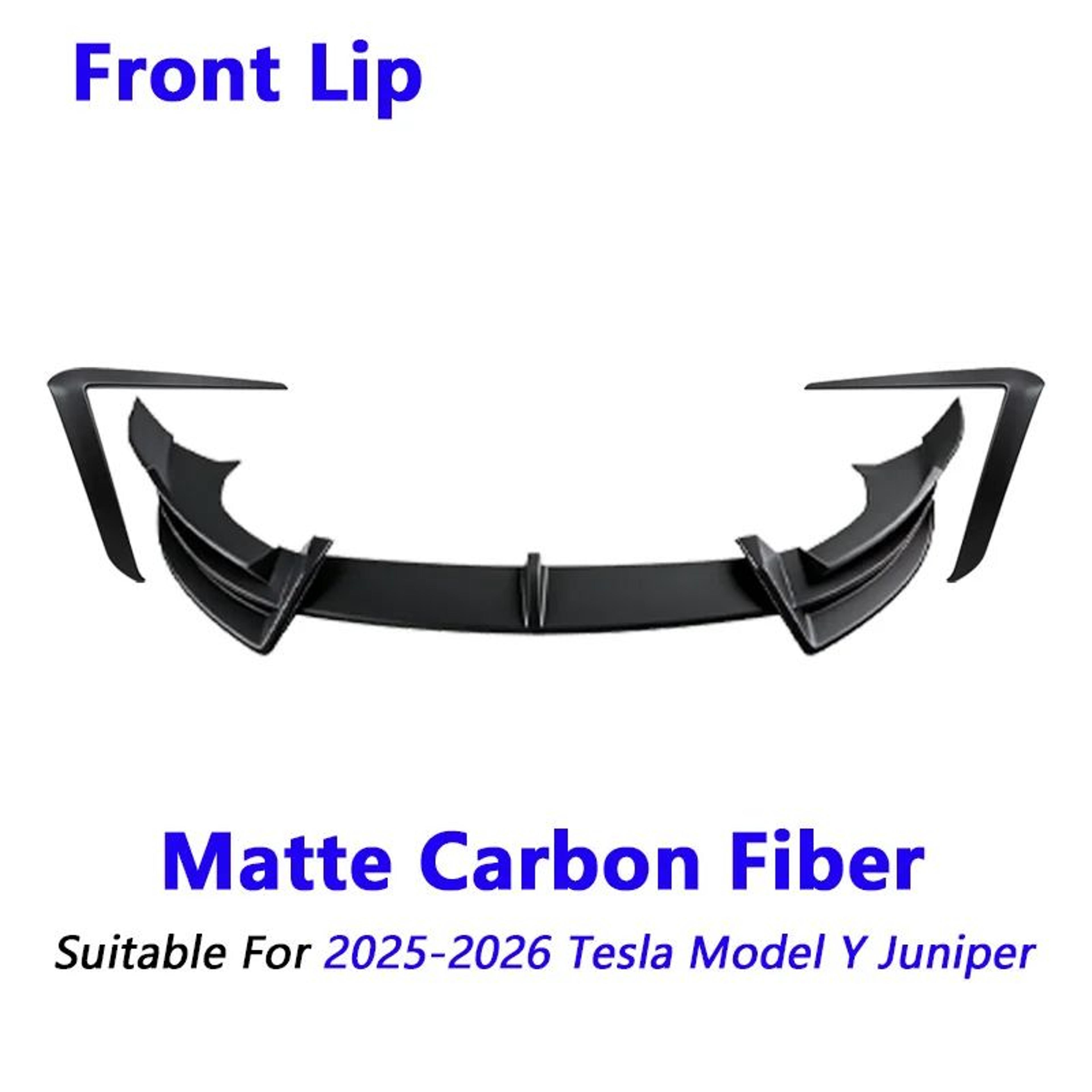 Glossy Black Front Bumper Body Kit For Tesla Model Y Juniper 2025  Front Lip Wind Blade Trim  Side  8