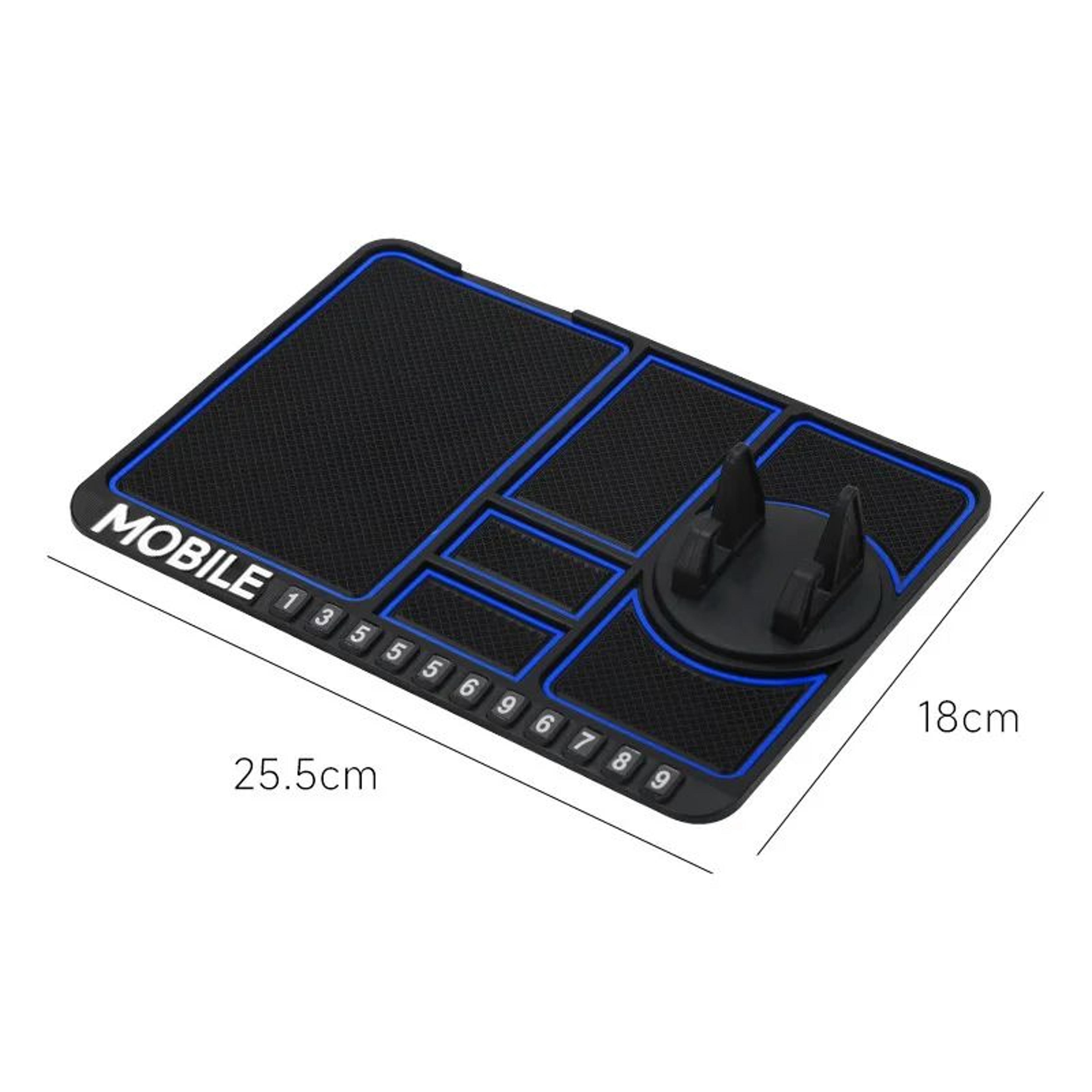 MultiFunction Car Dashboard Organizer Pad With Phone Holder  Temporary Parking Number Display 2