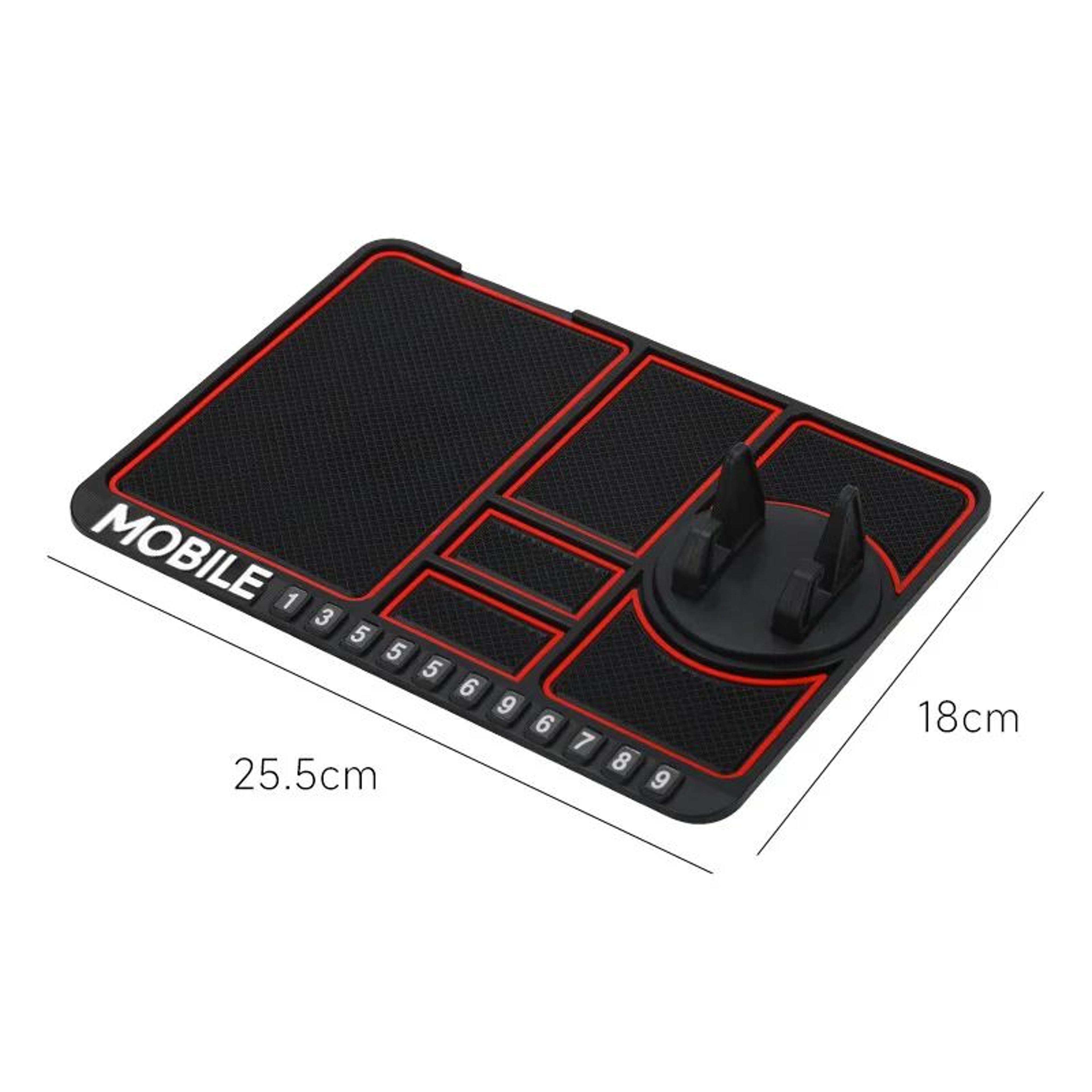 MultiFunction Car Dashboard Organizer Pad With Phone Holder  Temporary Parking Number Display 8
