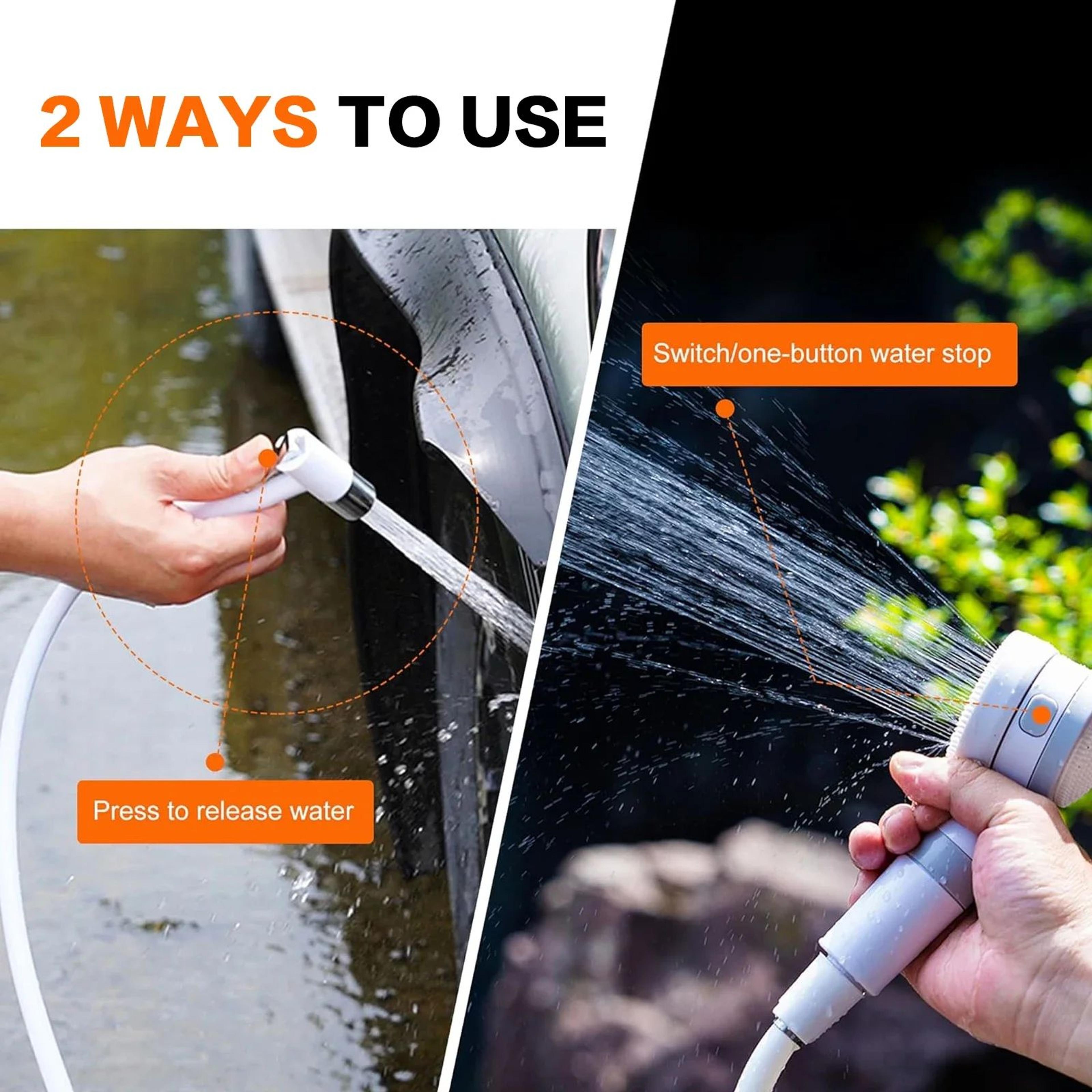 Portable Rechargeable Outdoor Shower Kit  Handheld Camping Shower For Pets Car Washing  Outdoor Adv 2