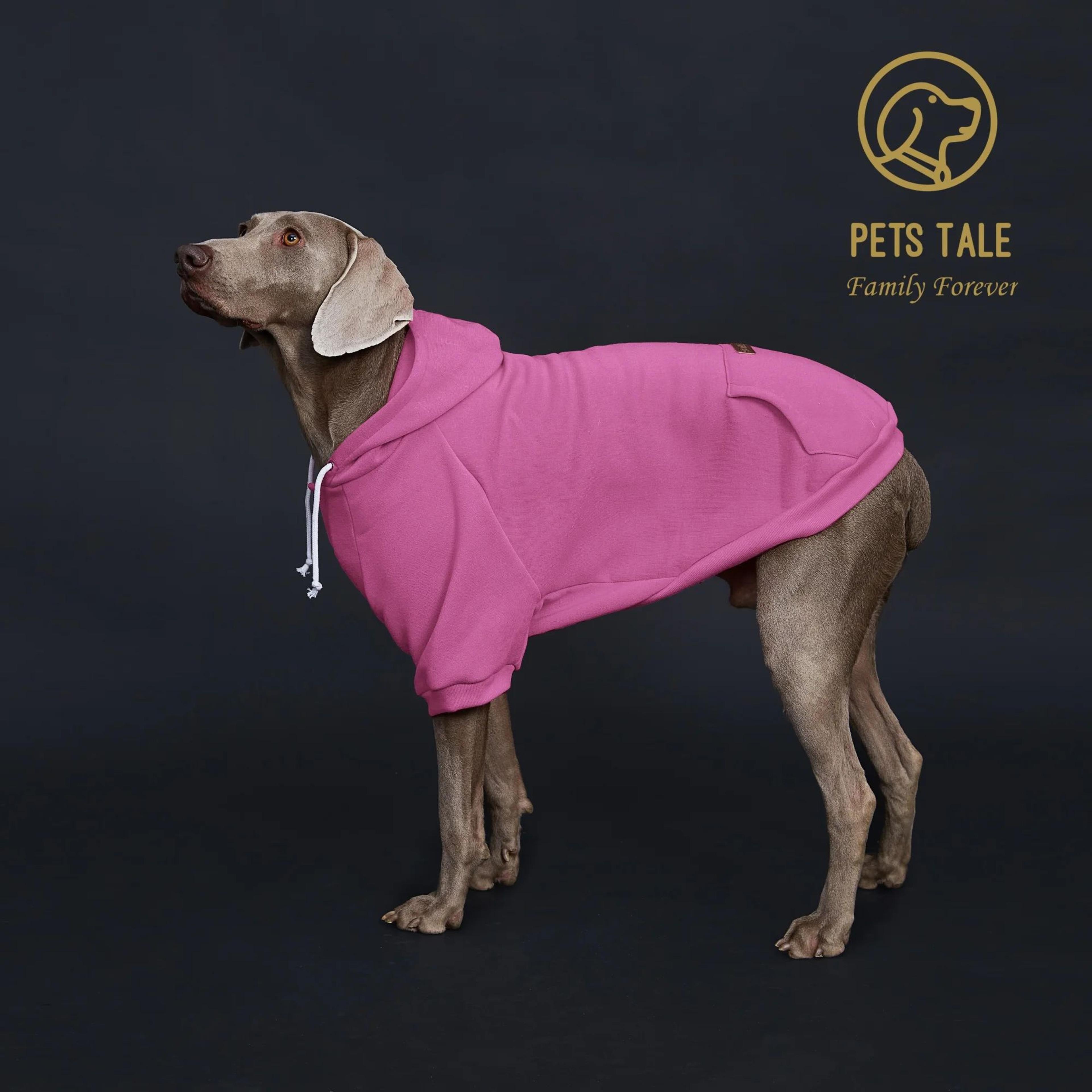Dog Hoodie With Pocket  Leather Patch  Adjustable Pet Sweatshirt With Hook And Loop Collar 10