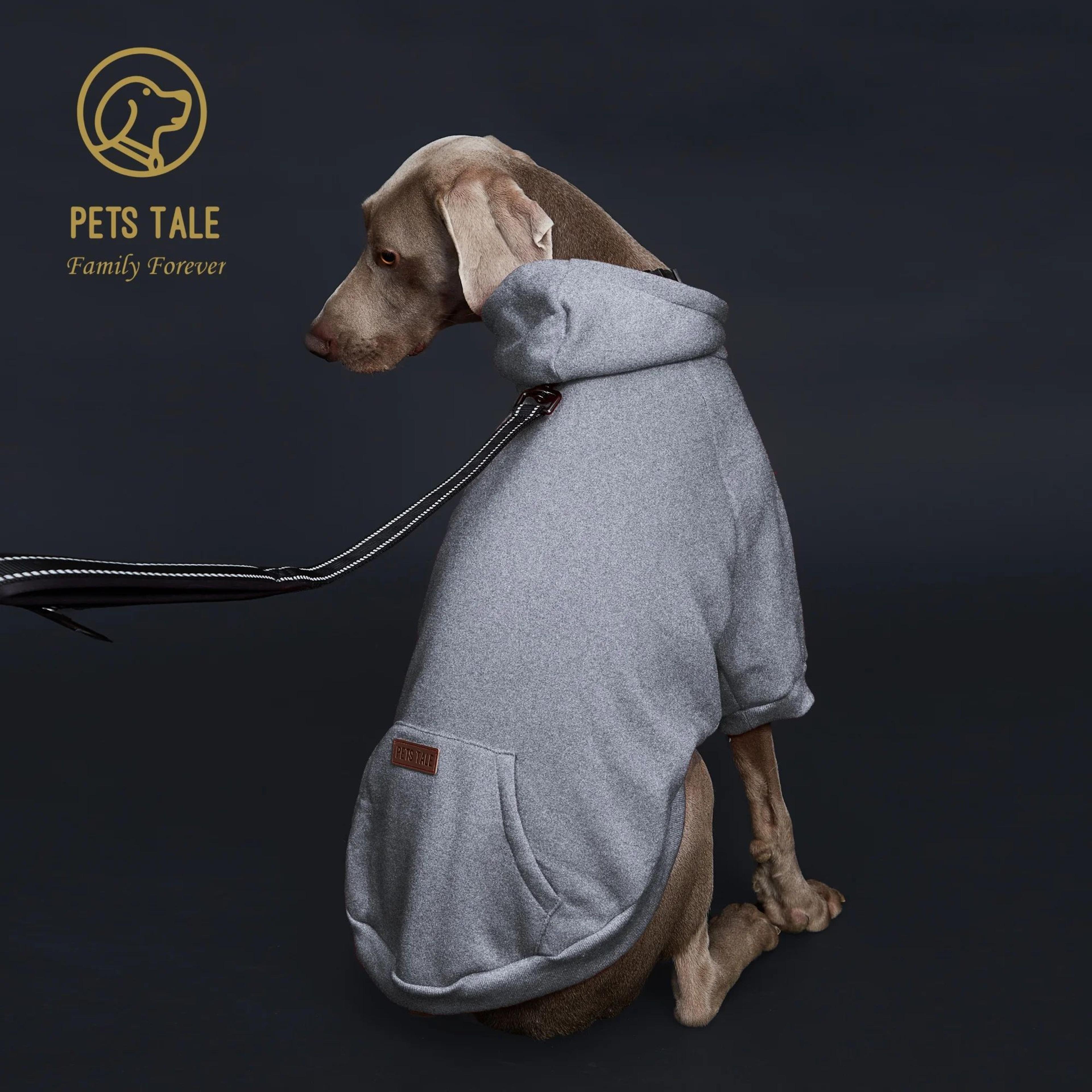 Dog Hoodie With Pocket  Leather Patch  Adjustable Pet Sweatshirt With Hook And Loop Collar 7