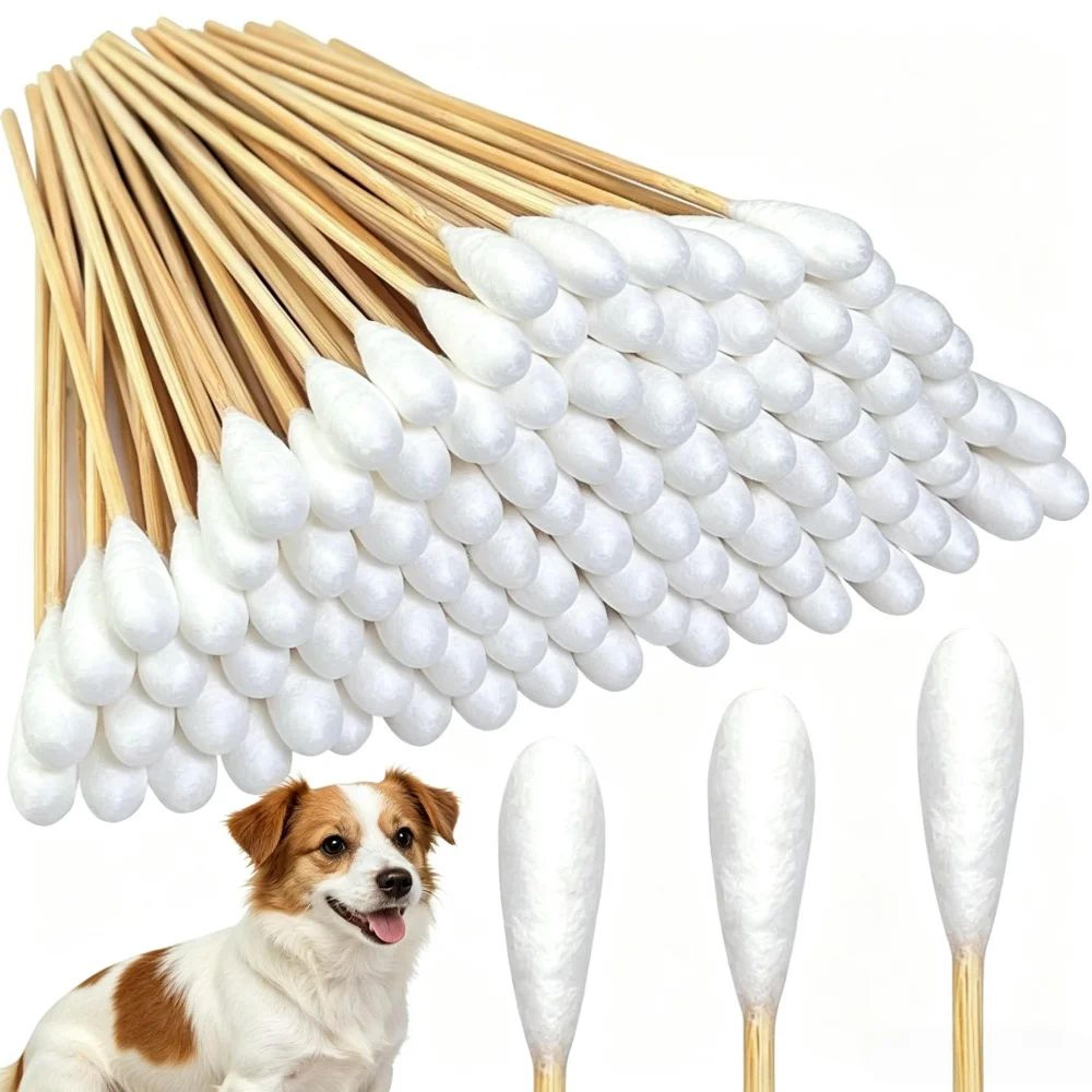 Pet Ear Cleaning Cotton Swabs  DoubleSided Bamboo Dog  Cat Ear Swabs For Safe Grooming 8