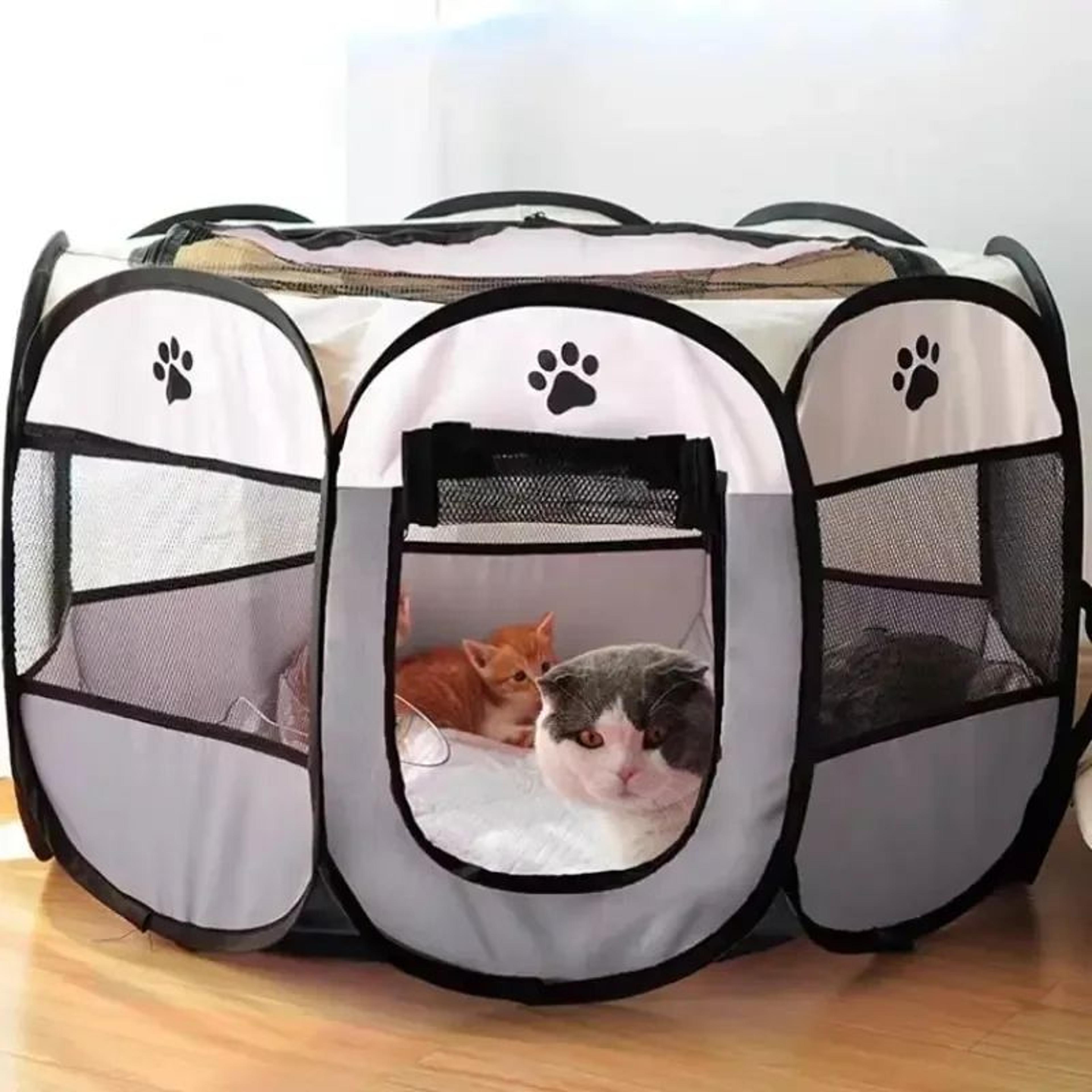 portable foldable pet playpen tent – octagonal dog & cat exercise fence with mesh enclosure