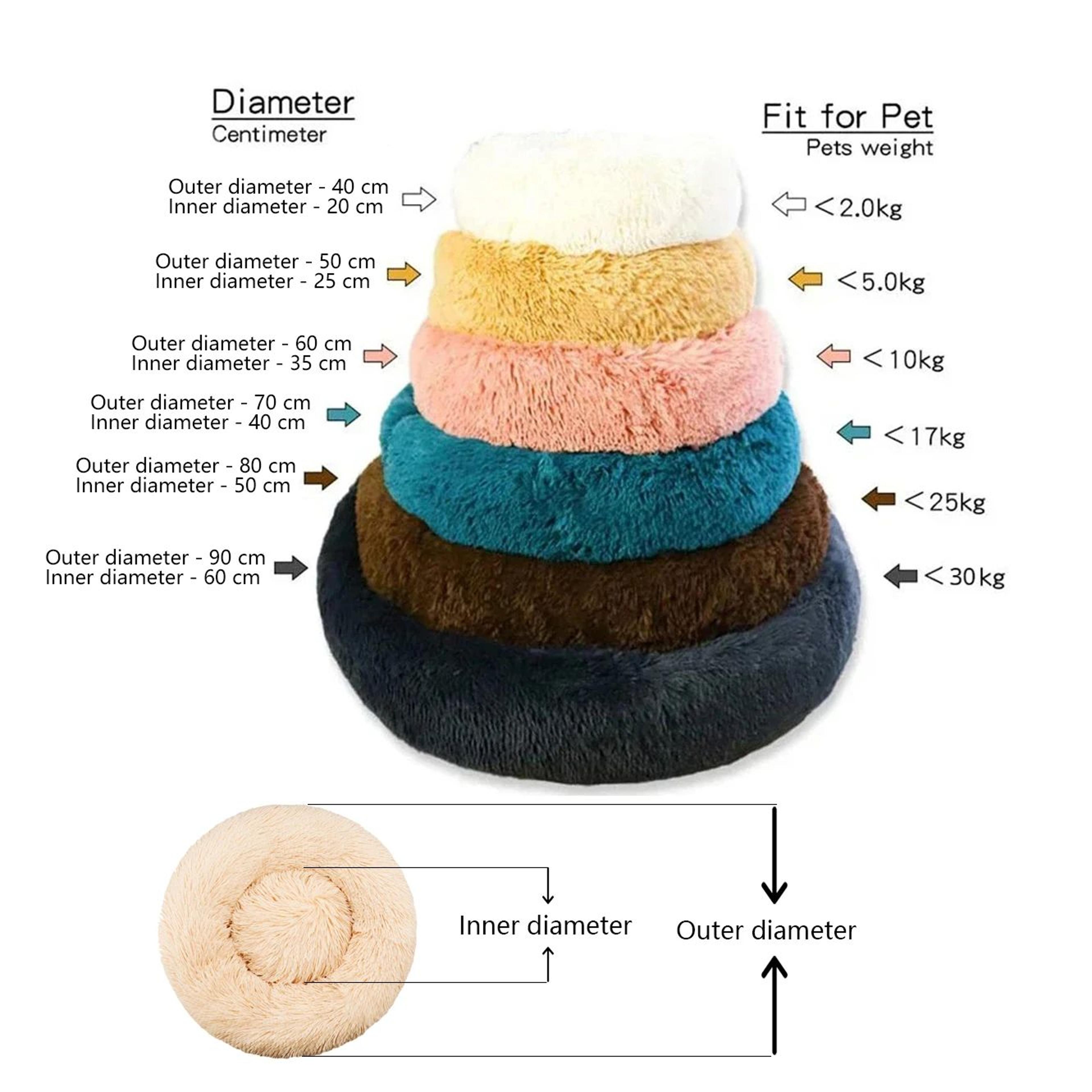 Round Plush Dog Bed  Calming Pet Bed For Large Medium  Small Dogs And Cats 5