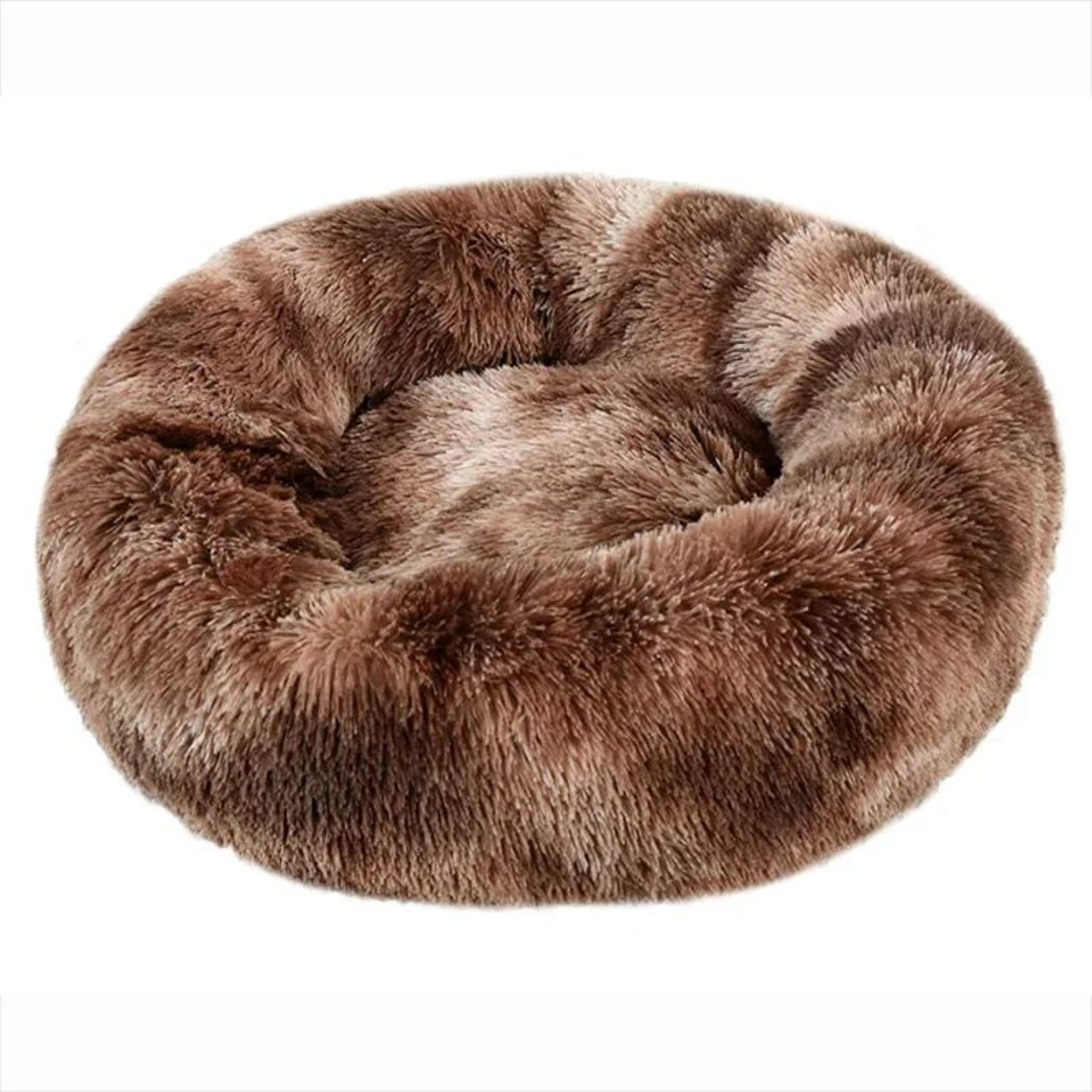 Round Plush Dog Bed  Calming Pet Bed For Large Medium  Small Dogs And Cats 16