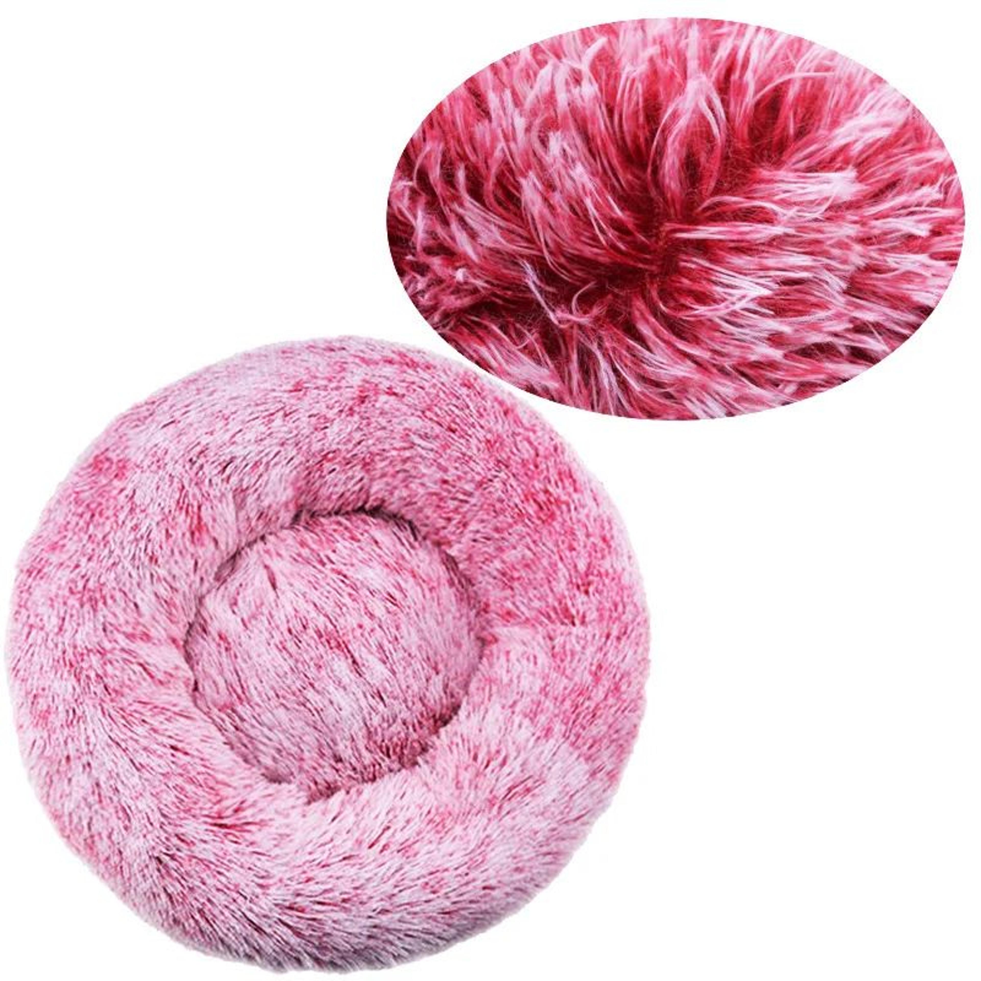 Round Plush Dog Bed  Calming Pet Bed For Large Medium  Small Dogs And Cats 21