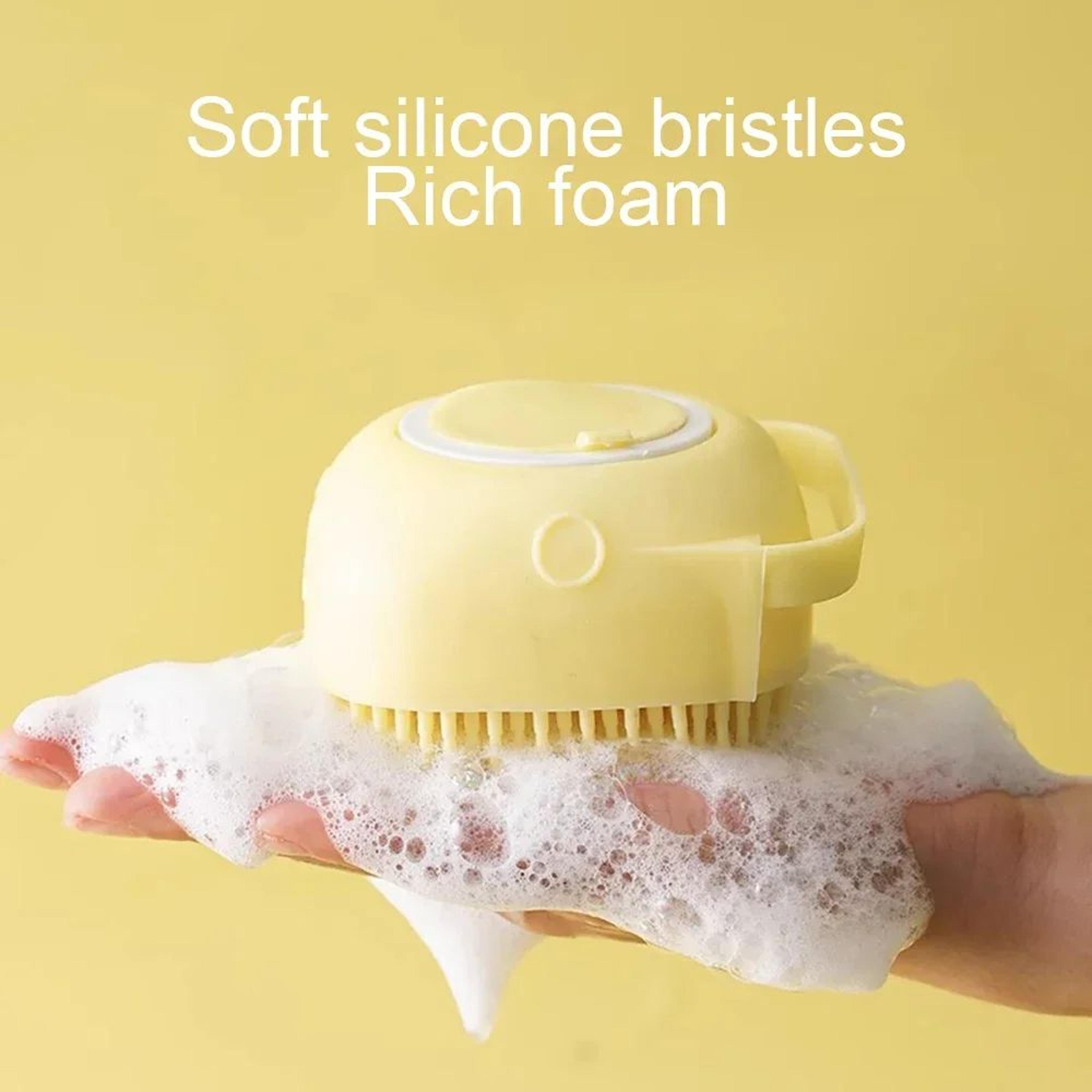 Silicone Pet Bath Brush  Soft Foaming Dog  Cat Massage Grooming Brush For Bathing 3