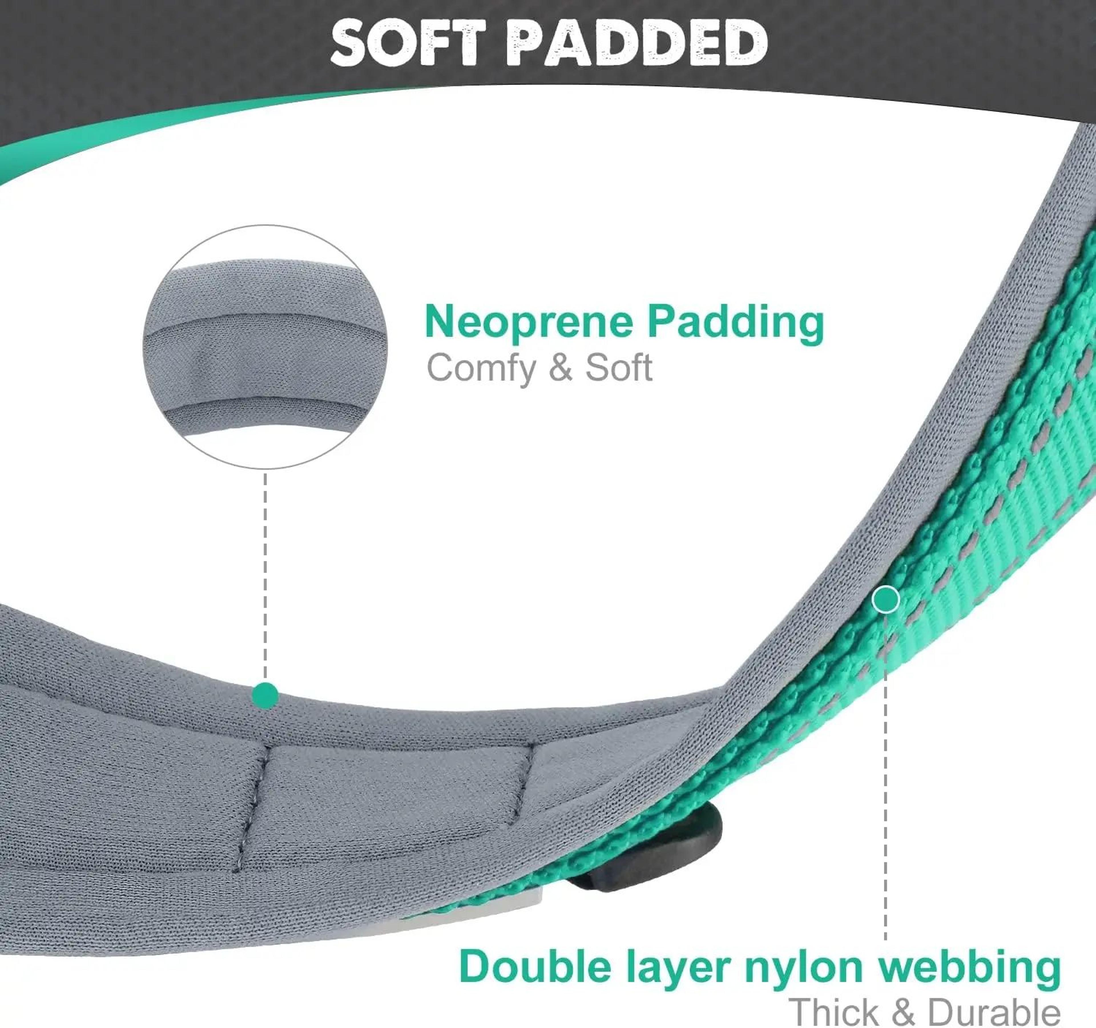 Reflective Padded Dog Collar  Adjustable Heavy Duty Nylon Collar For Small Medium  Large Dogs 3