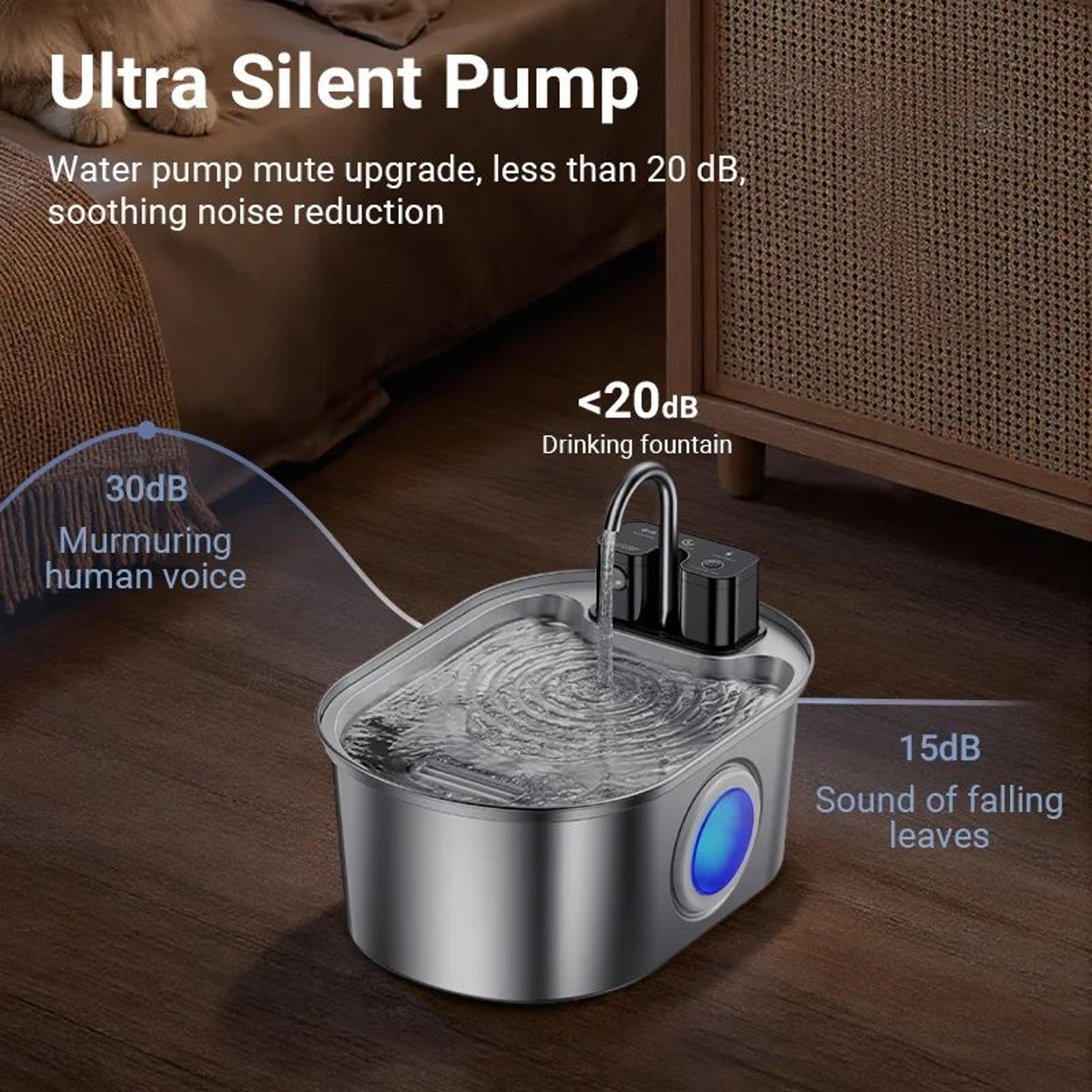 ROJECO 32L Wireless Stainless Steel Pet Water Fountain  Automatic BatteryPowered Drinking Dispenser