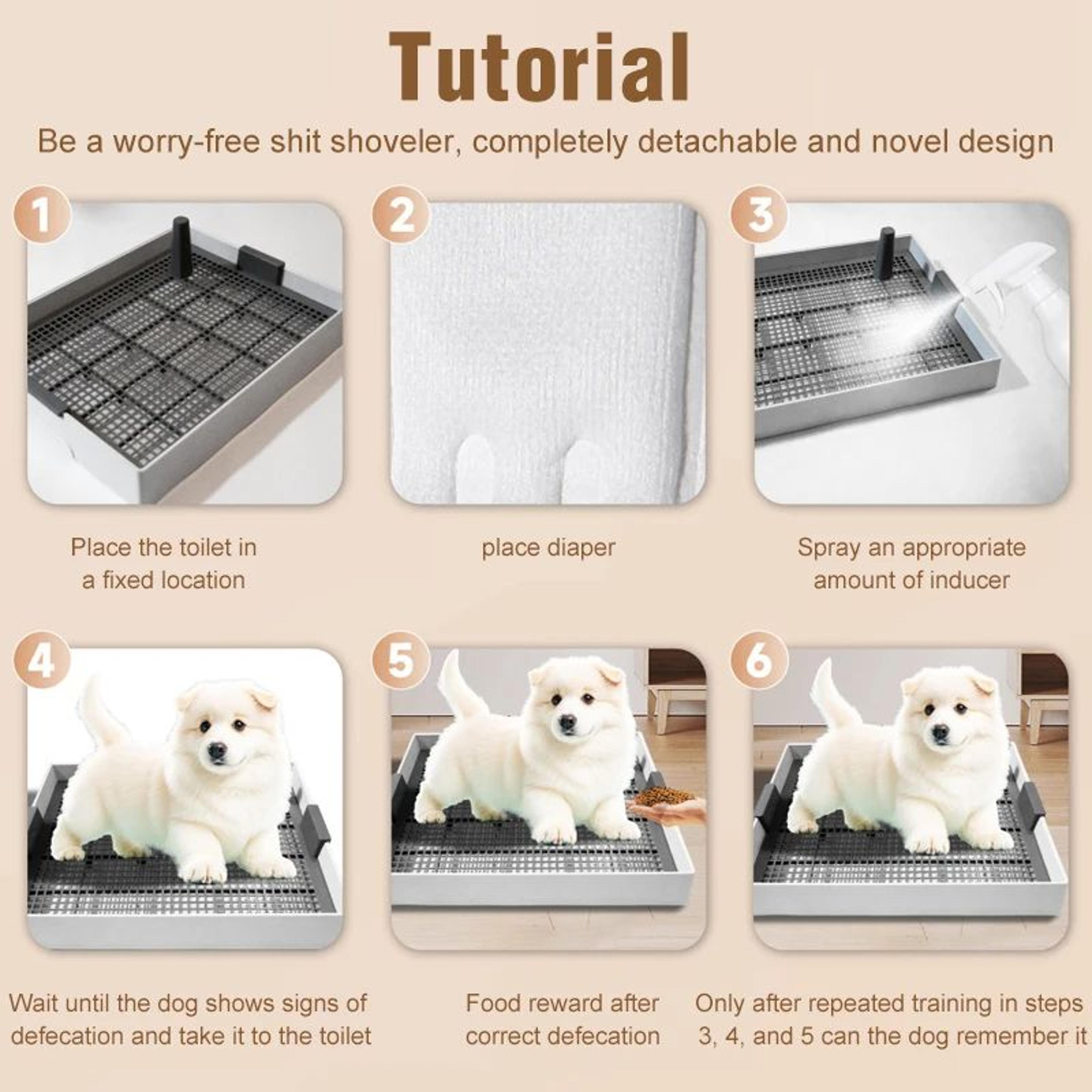 AntiSplash Dog Potty Tray With Pee Pad Holder  Indoor Training Toilet For Small  Medium Dogs 2